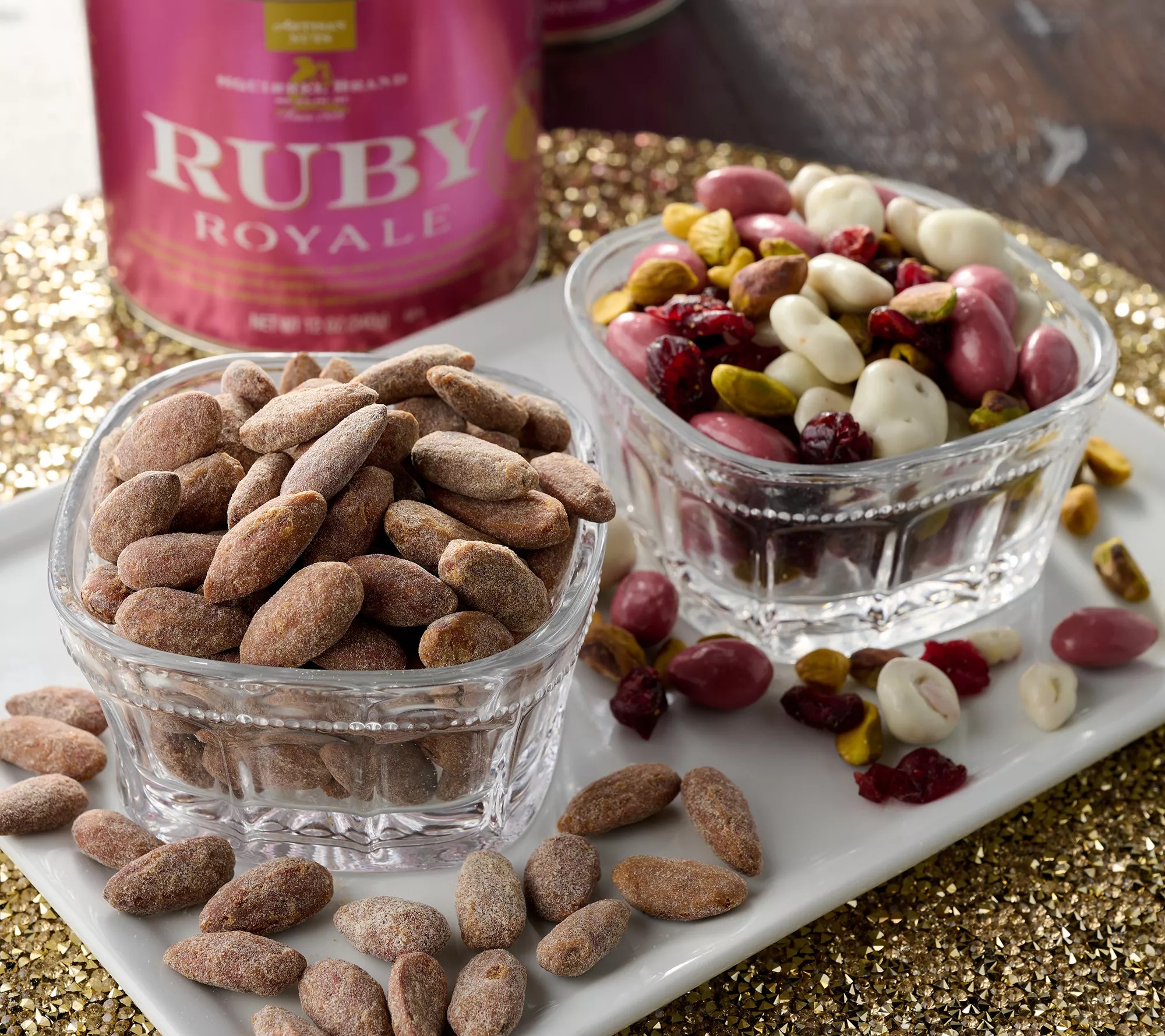 Squirrel Brand (3) 12oz Cans Ruby Royale & Creme Brulee Almonds