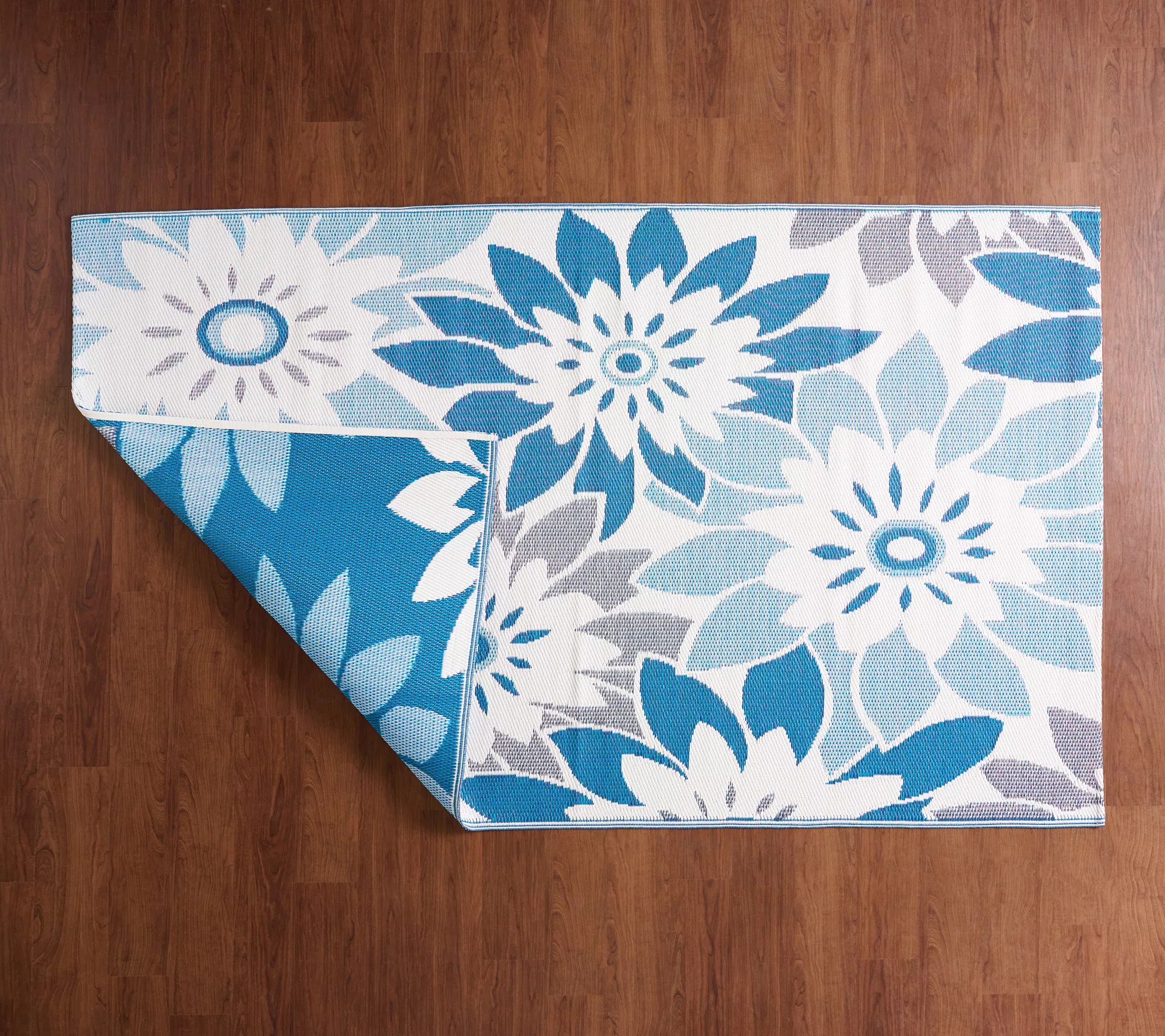 Barbara King Reversible Dahlia Flower Patio Mat