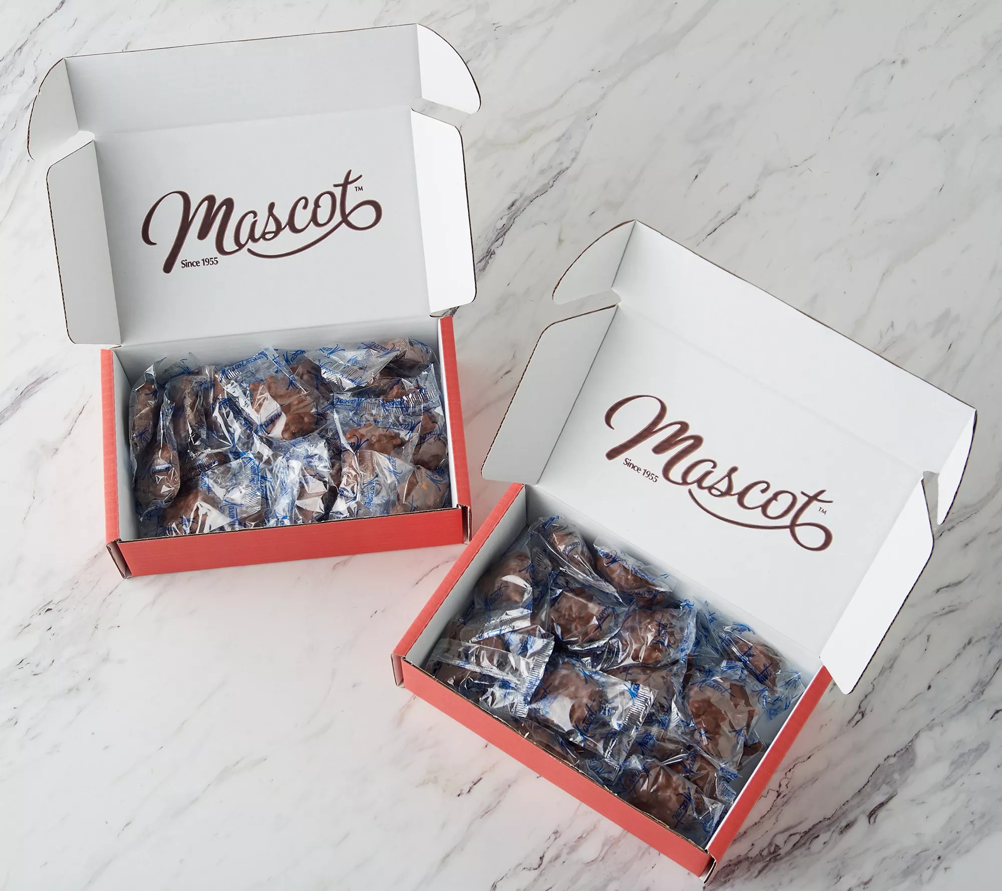 Mascot (2) 1.4lbs. Chocolate Pecan Cluster Gift Boxes