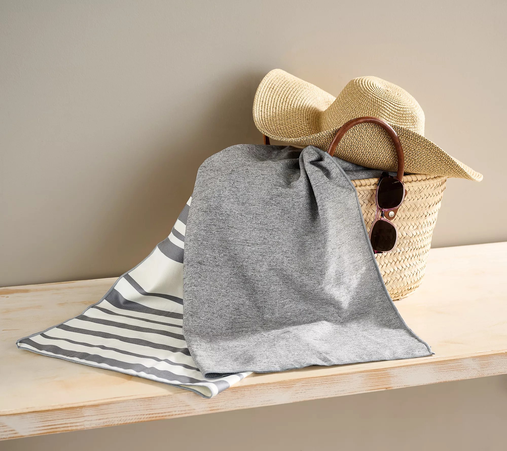 BeachTech Sand Free & Quick Dry Stripe/Heather 2Pk Towel Set