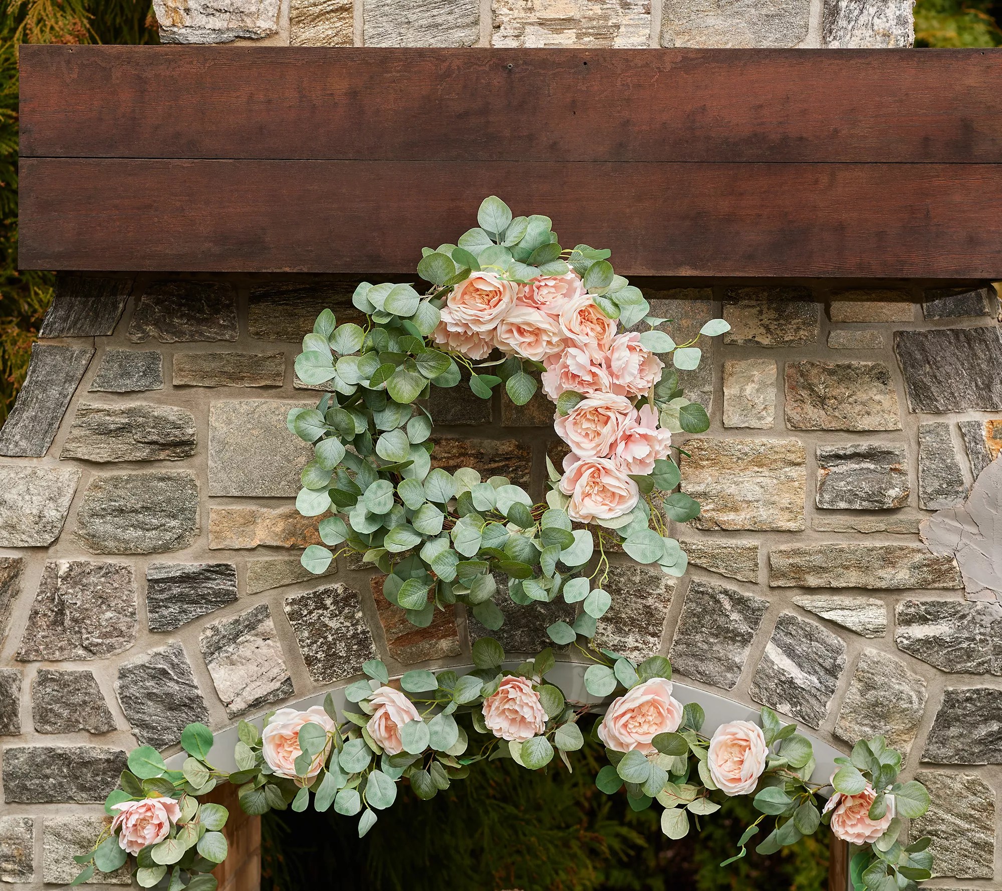 Wicker Park Indoor/Outdoor Eucalyptus and Floral Wreath