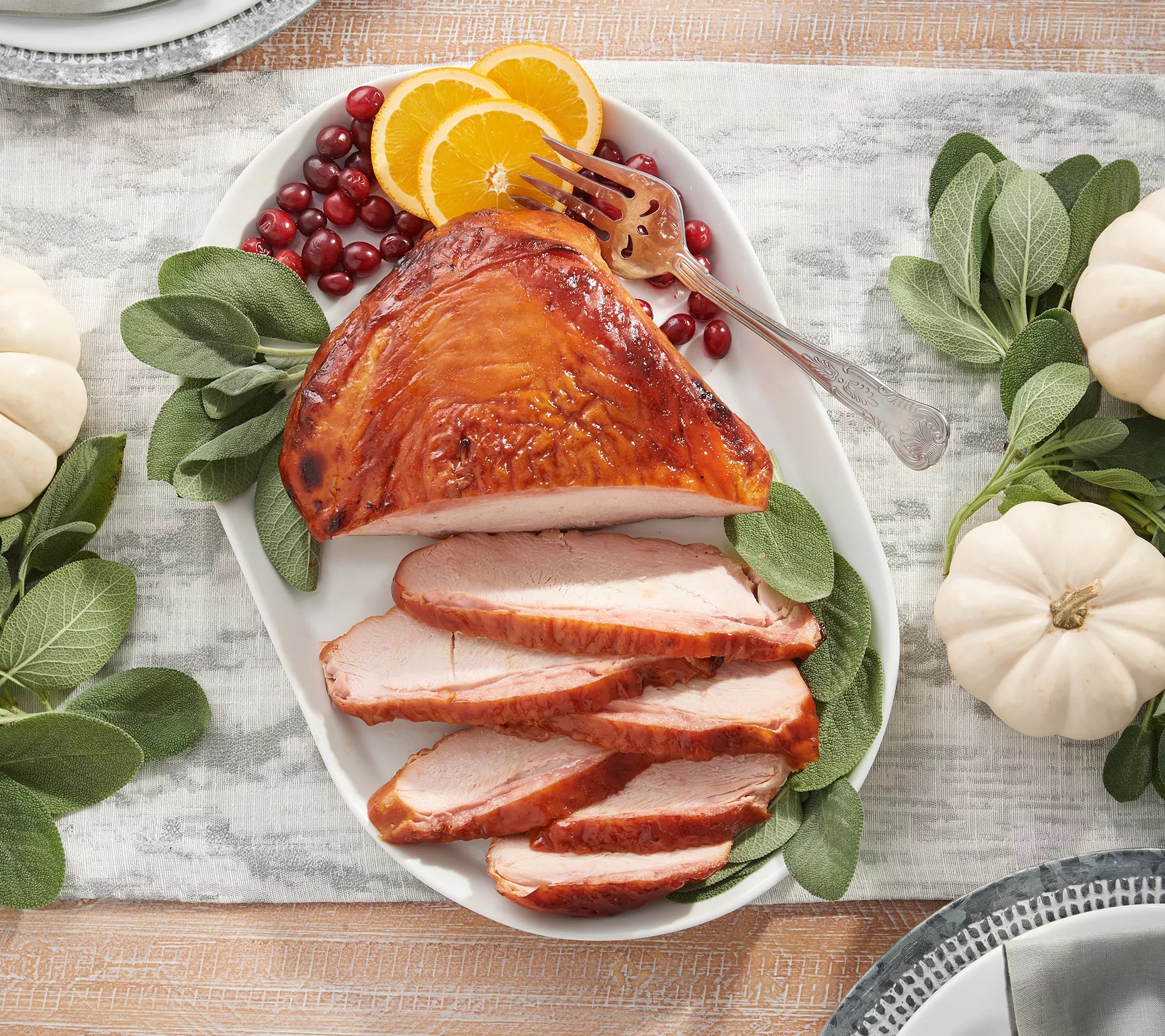 (QVC) Corky's BBQ 5lb Ham or Turkey Family Meal with Sides