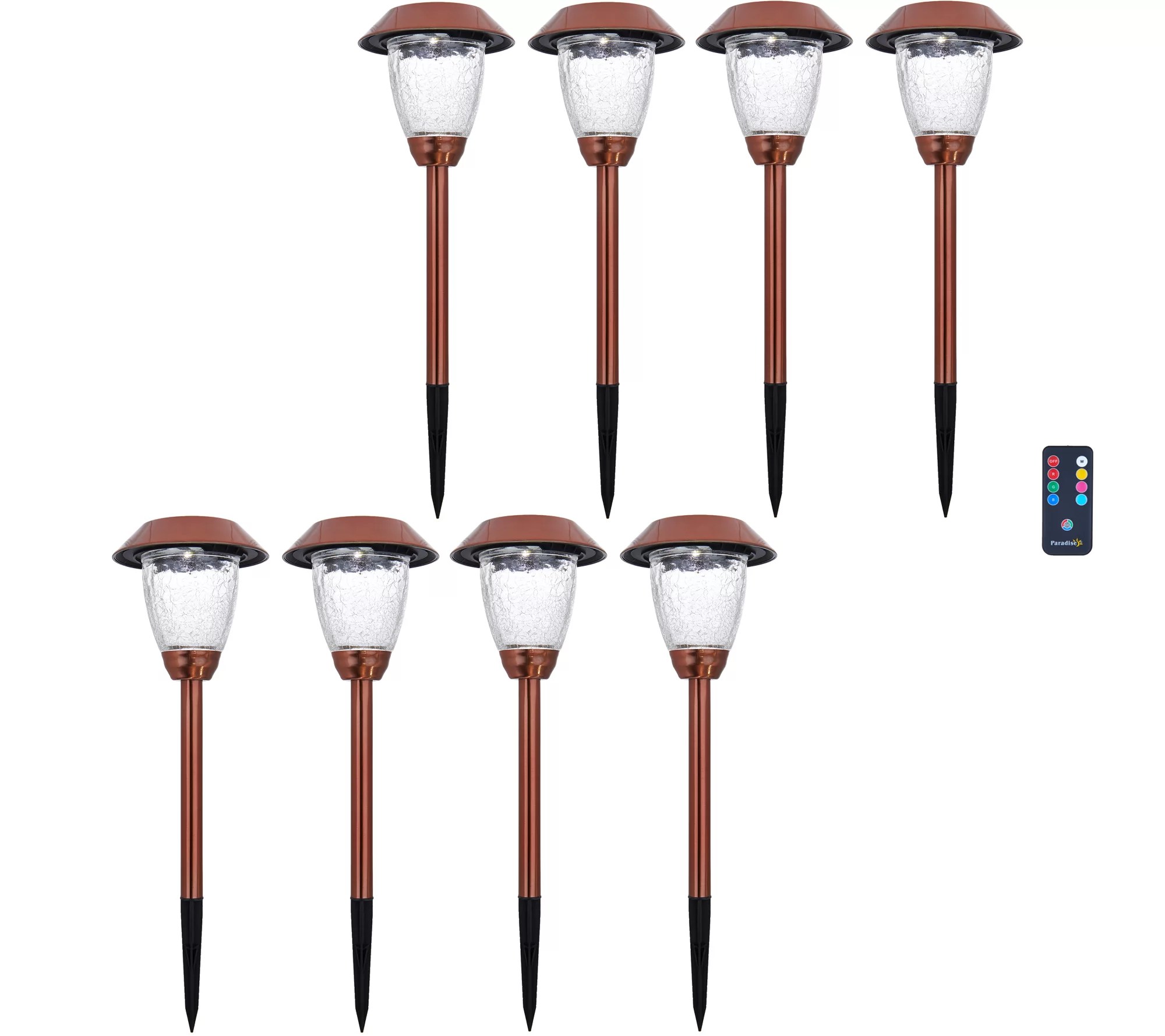 Paradise Set of 8 Color Select Solar Light Set with Remote