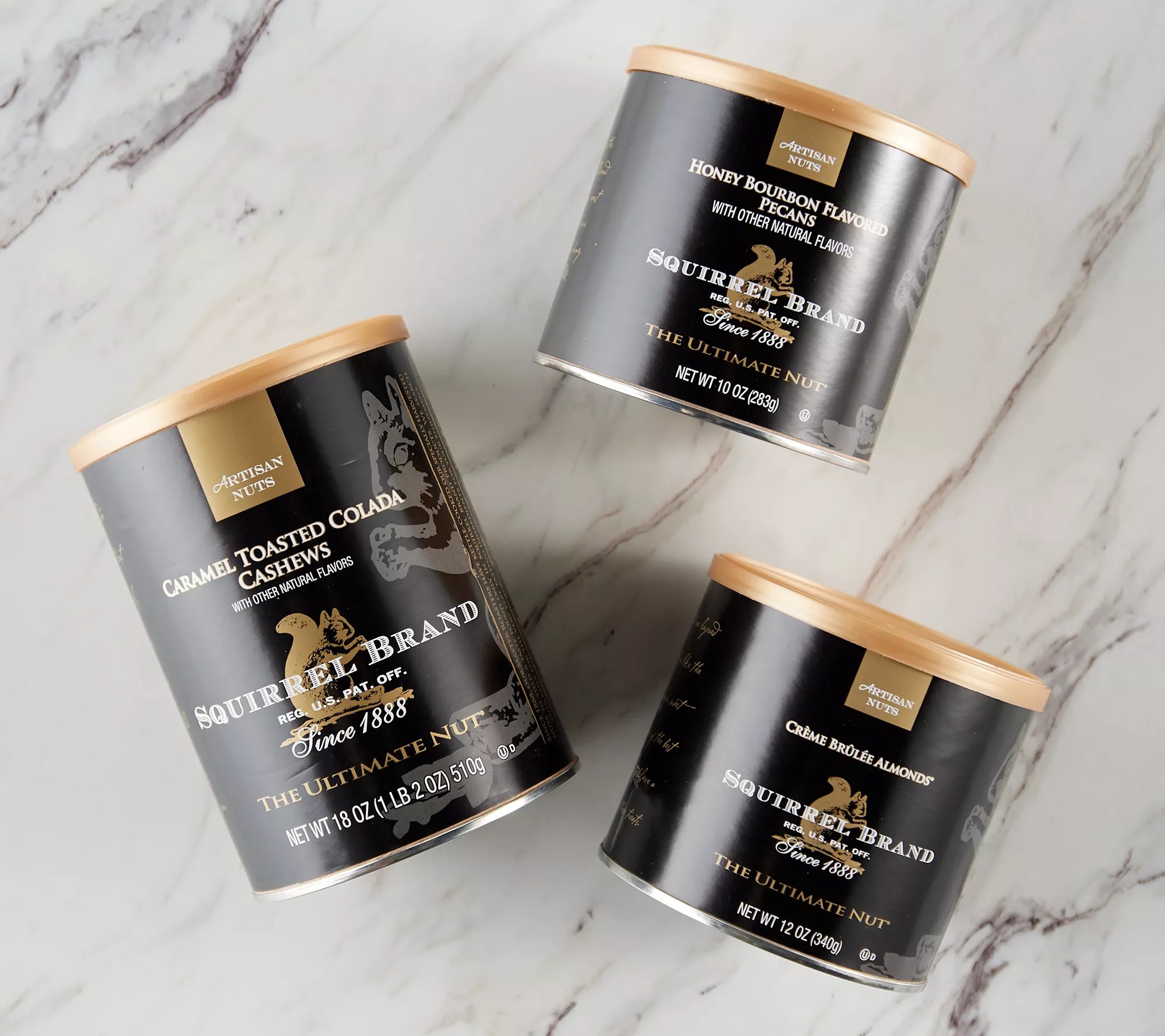 Squirrel Brand (3) Cans Roasted Nut Assortment