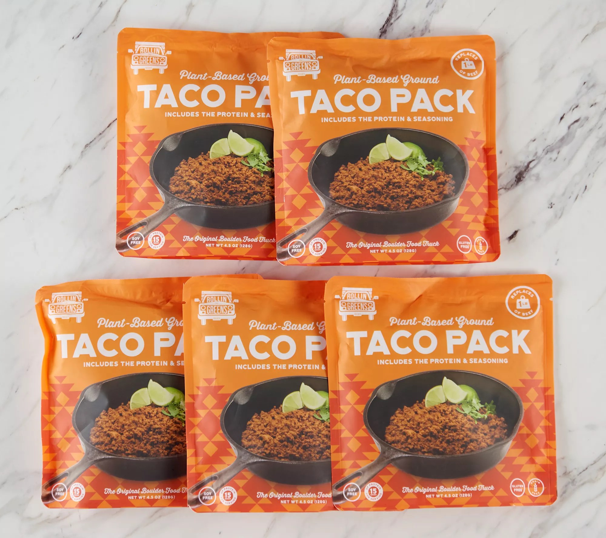 RollinGreens (5) Plant Based Ground Taco Packs