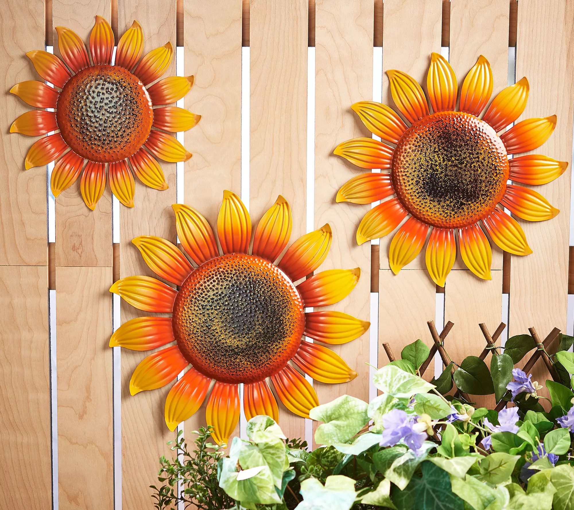 "As Is" Ultimate Innovations S/3 Outdoor Metal Flower Decor