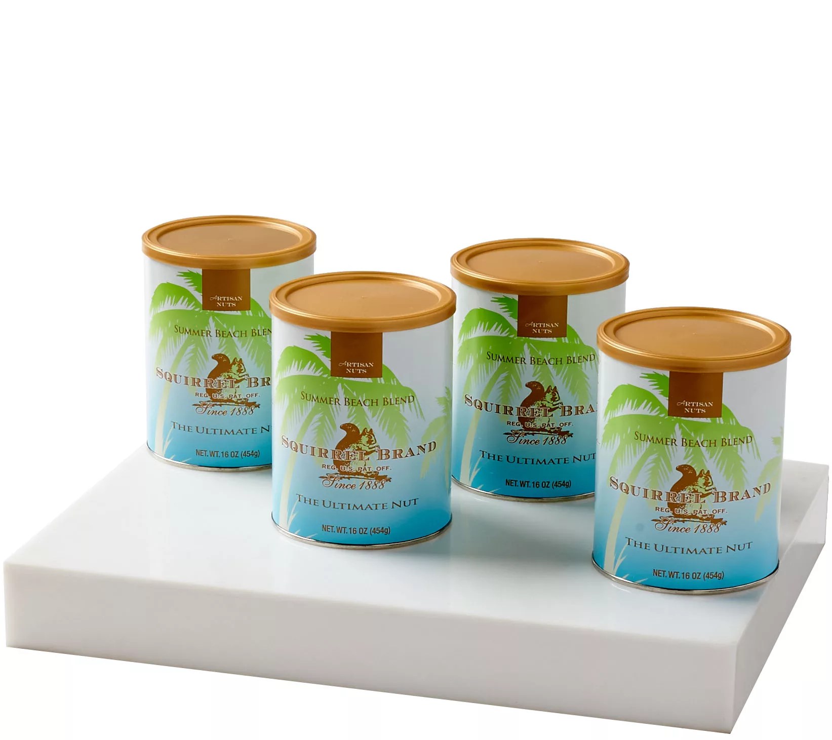 Squirrel Brand (4) 16 oz. Tins Summer Beach Blend with Fruit and Nuts