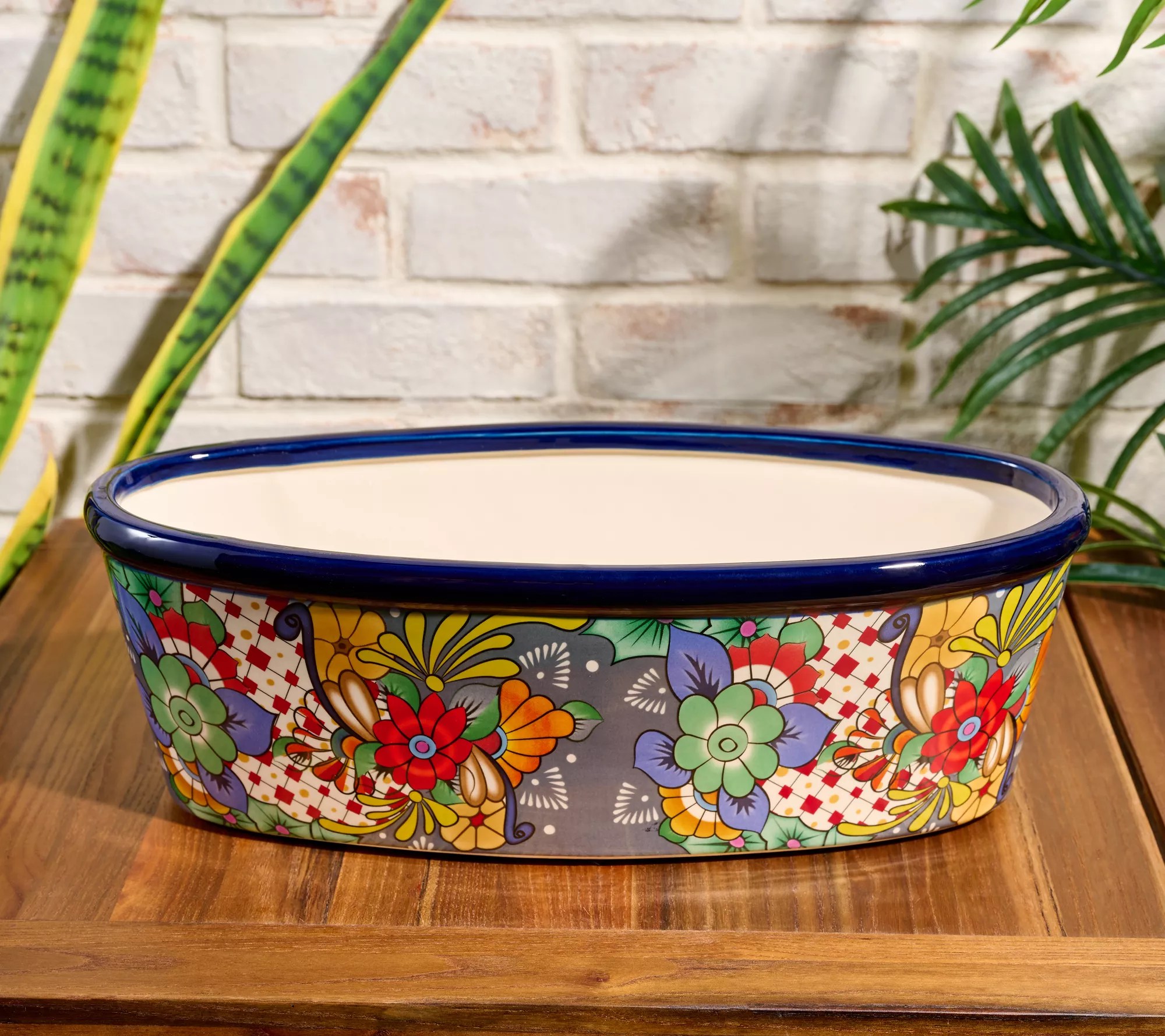 Marigold Ceramic Talavera Inspired Flower Pot