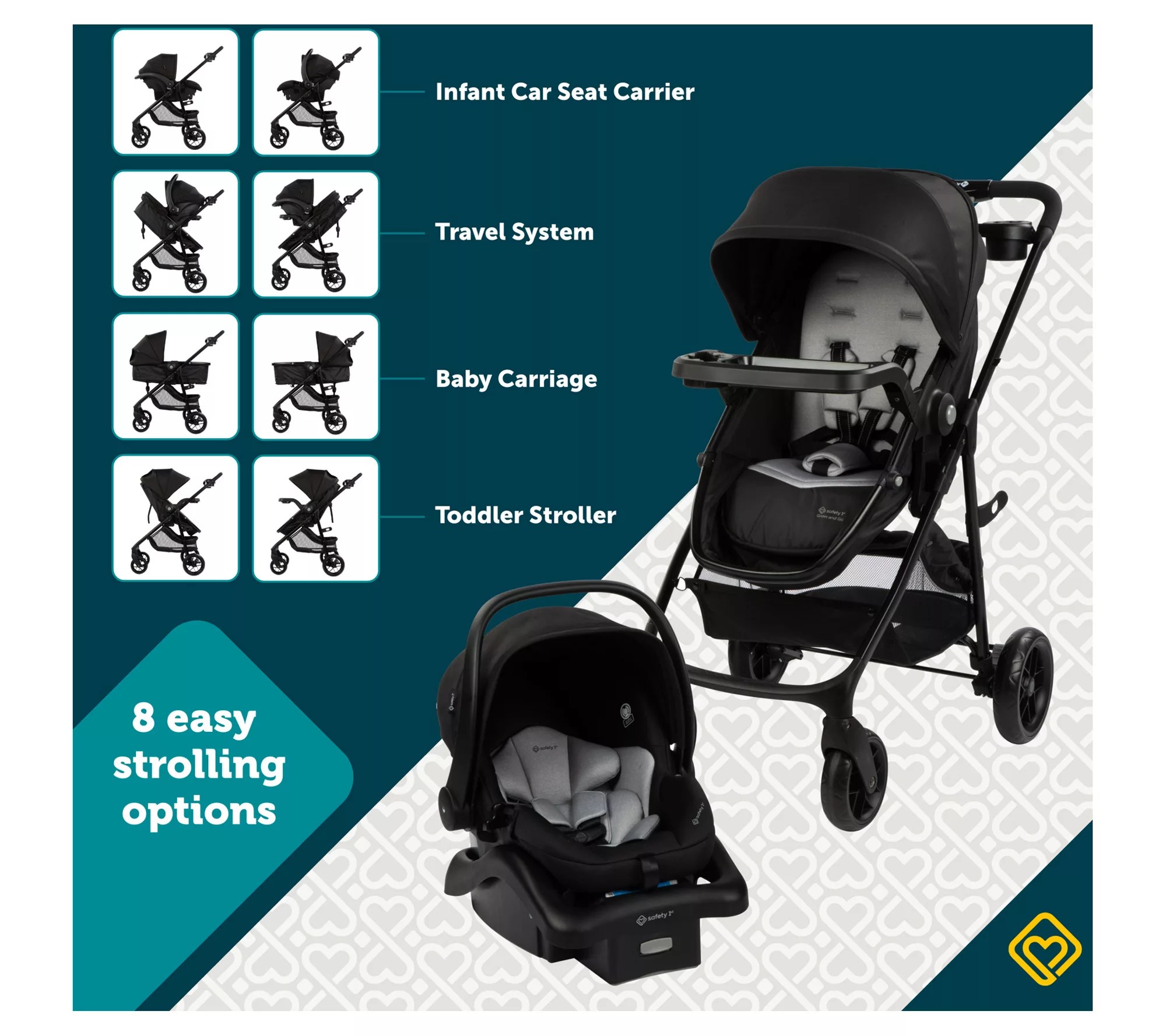 Safety 1st Grow and Go Flex 8-in-1 Travel System Orchid Bloom - QVC.com