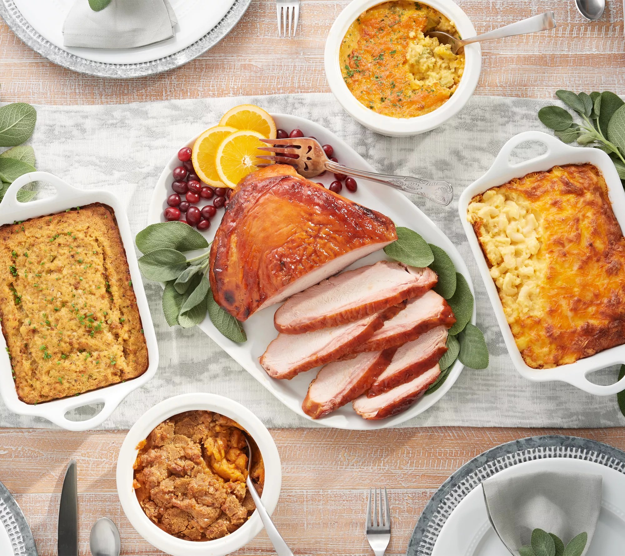 Corky's BBQ 5lb Ham or Turkey Family Meal w/ 8lbs of Sides