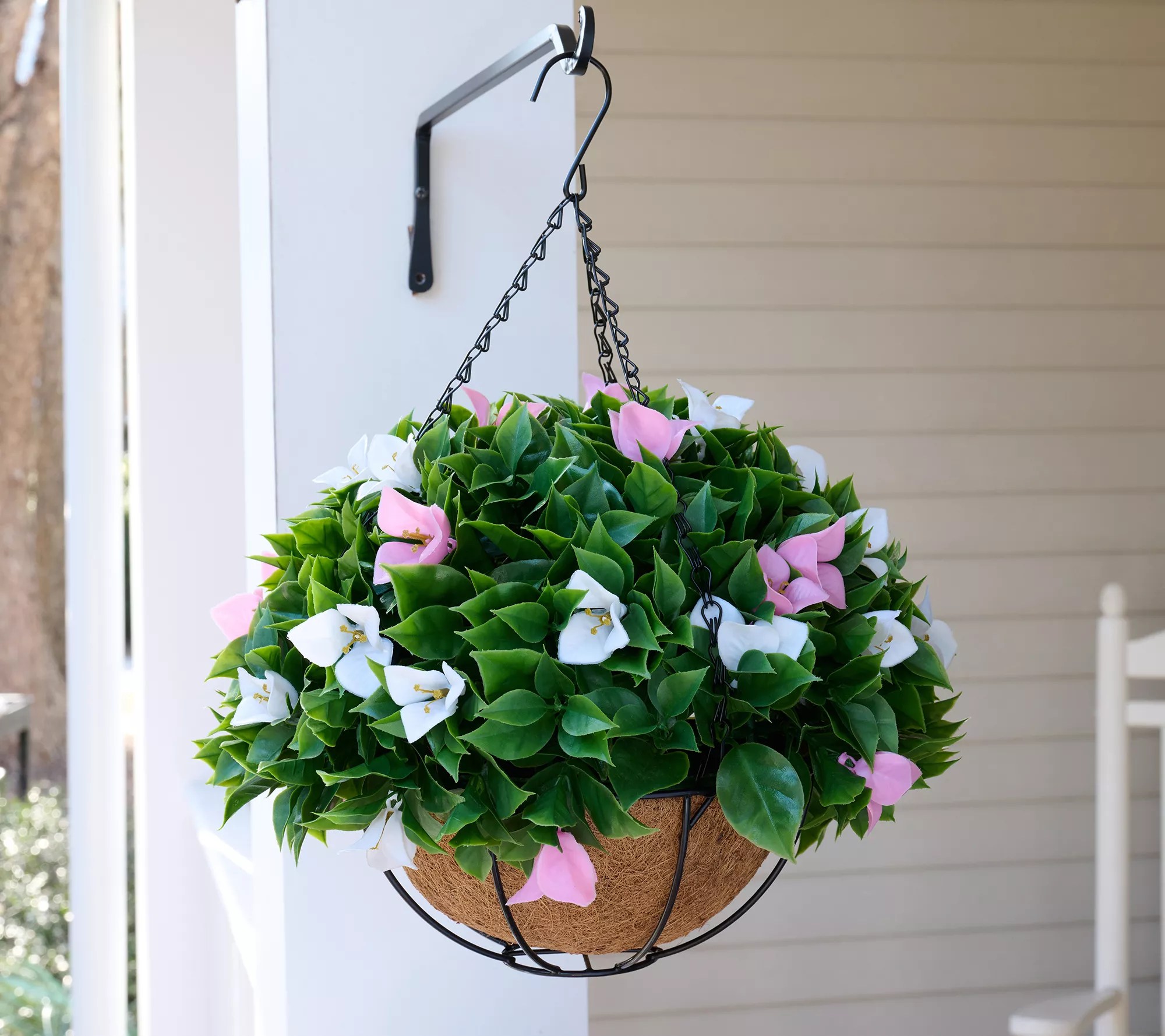 "As Is" Wicker Park Faux Bougainvillea 15" Hanging Basket