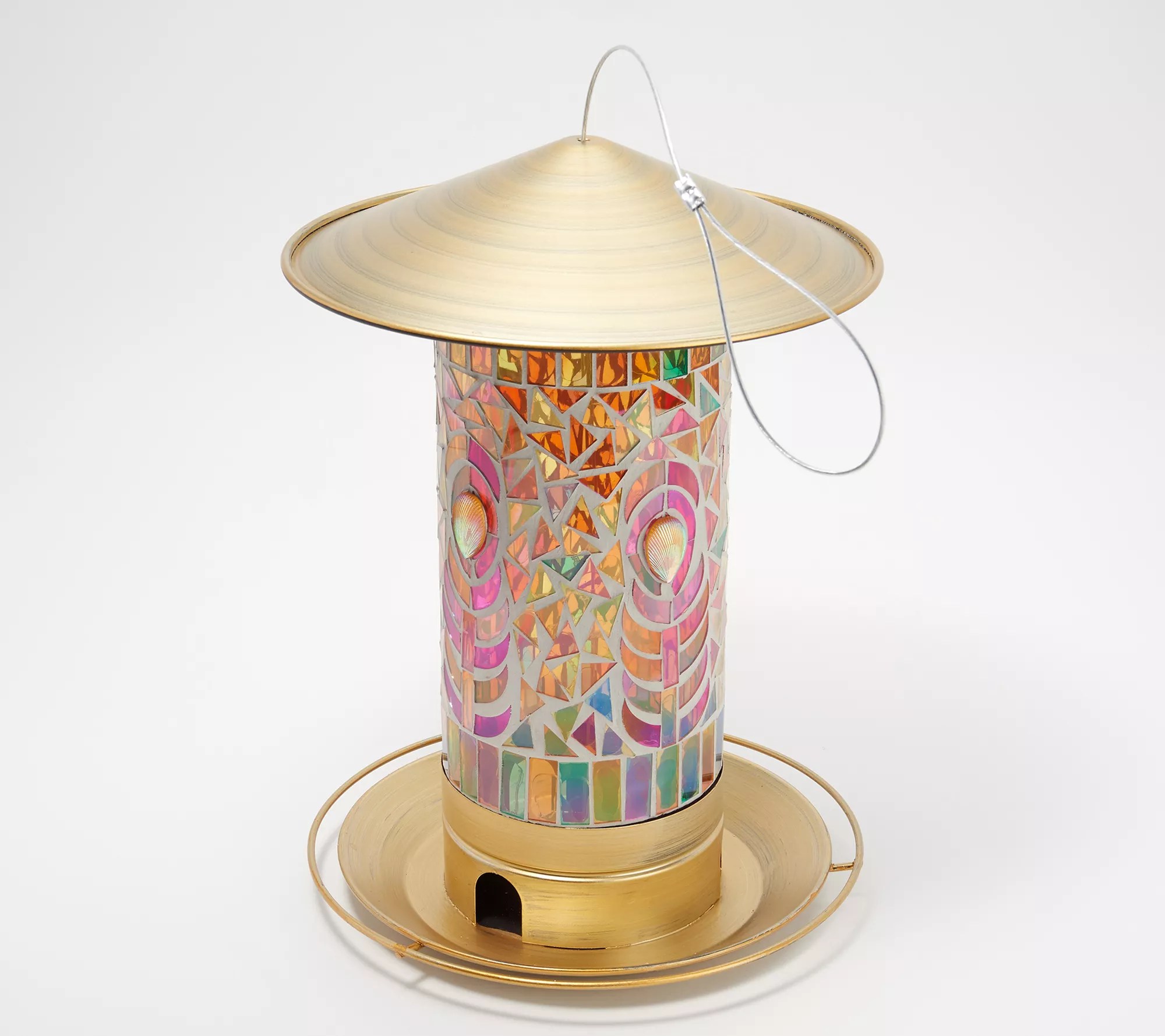 "As Is" Garden Reflections 13" Tall Mosaic Bird Feeder