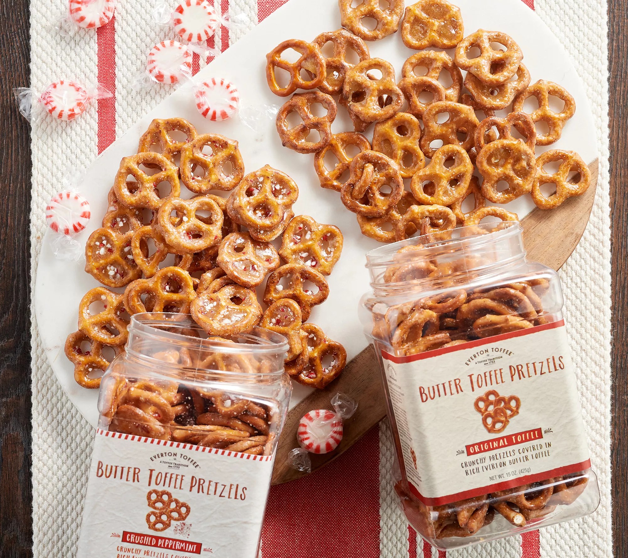 Everton Toffee (2) 15oz Jars of Butter Toffee Pretzels