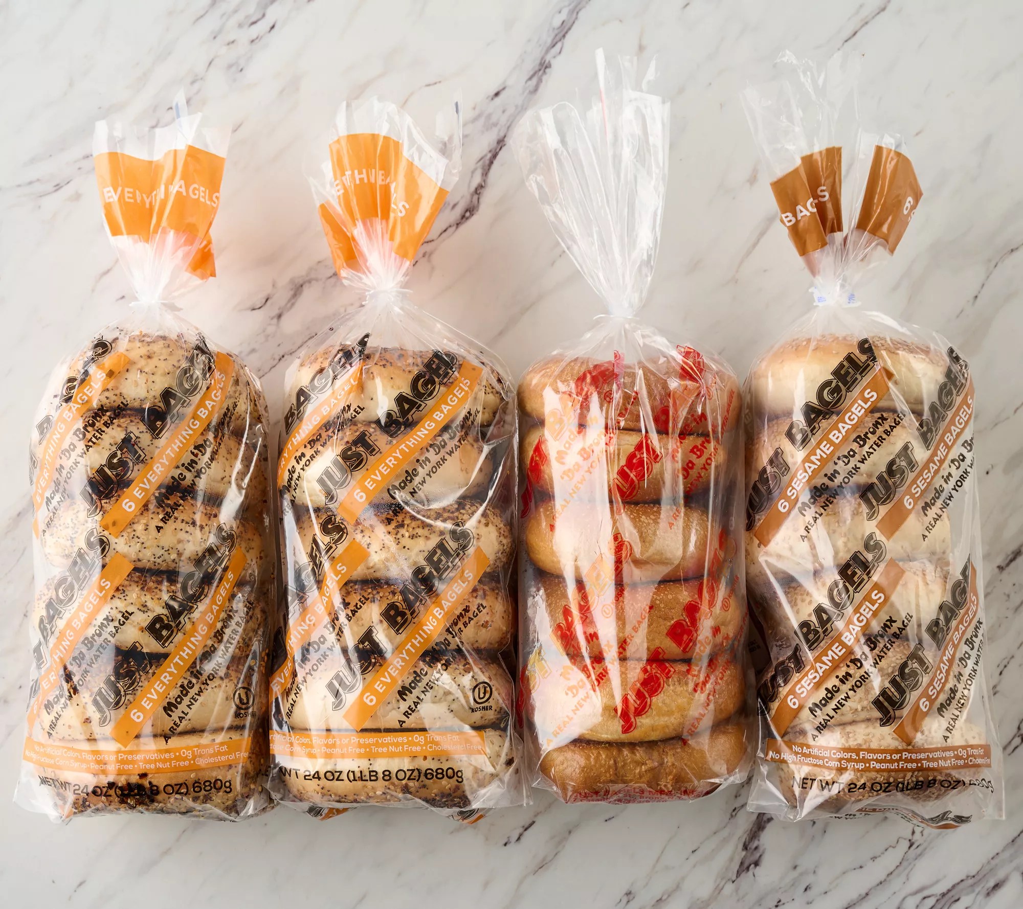Just Bagels (24) 4oz NYC Kettle Boiled Bagels