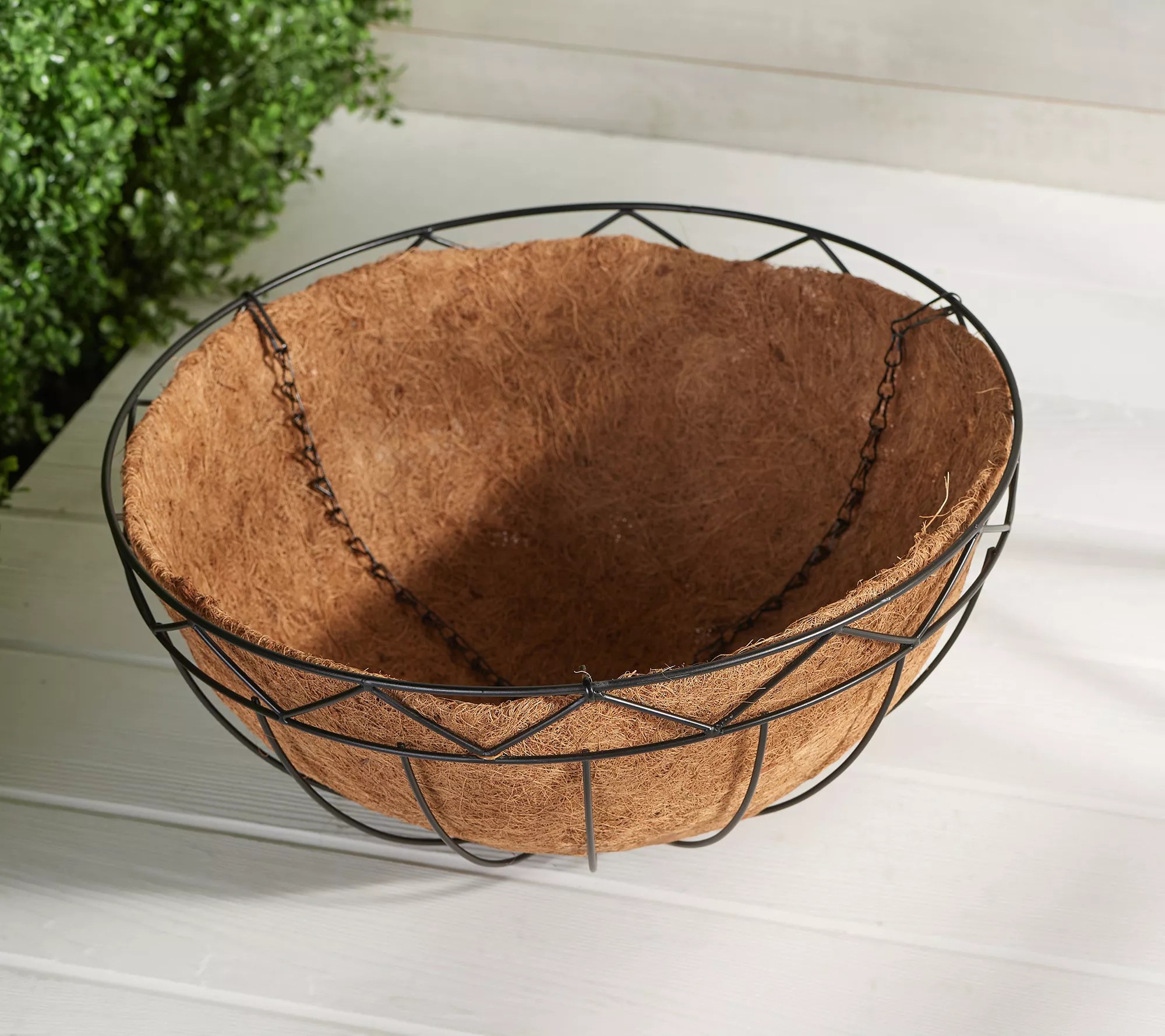 18" Metal Hanging Basket with Coco Liner by Linda Vater