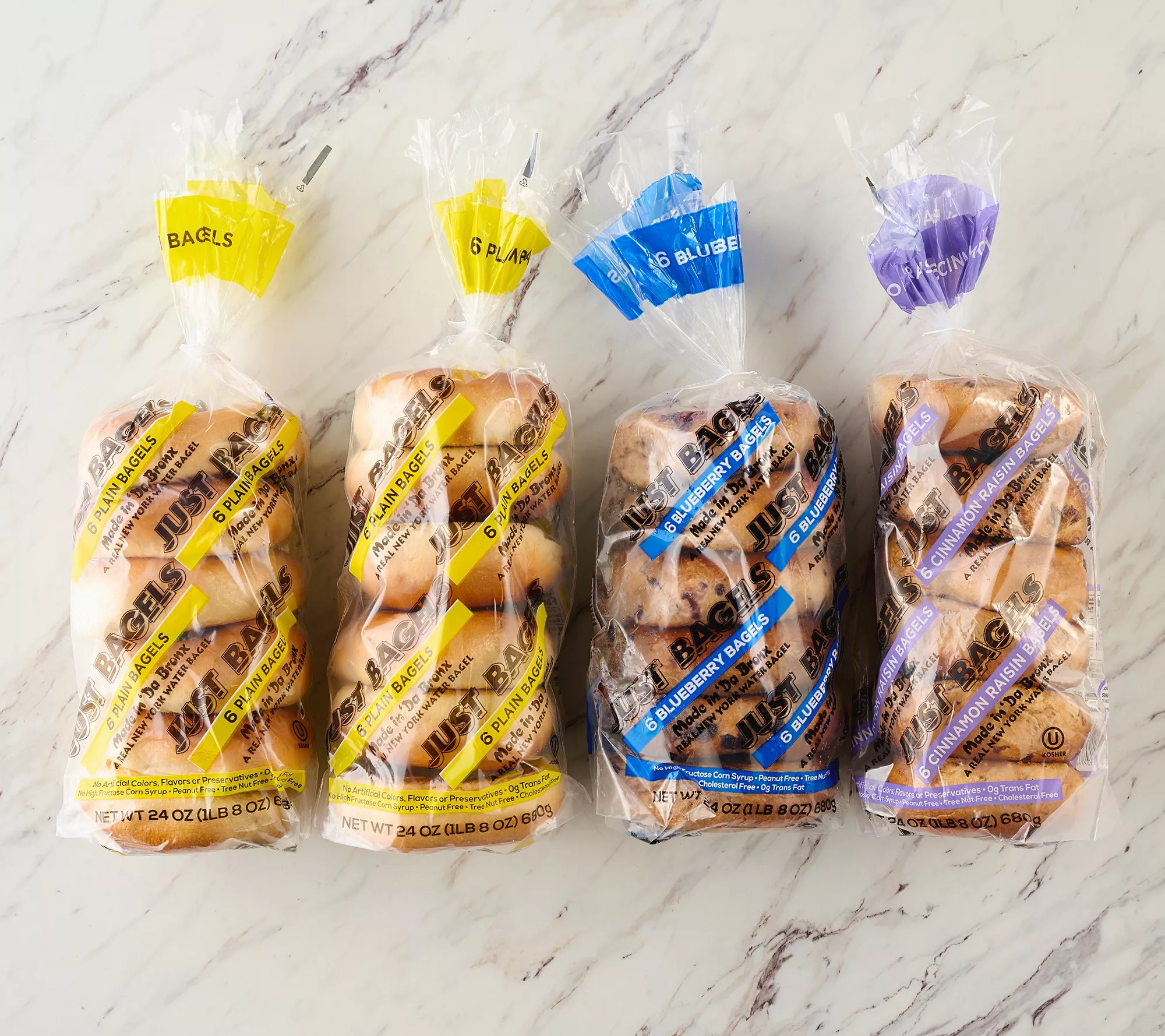 Just Bagels (24) 4 oz NYC Kettle Boiled Sweet or Savory Bagels