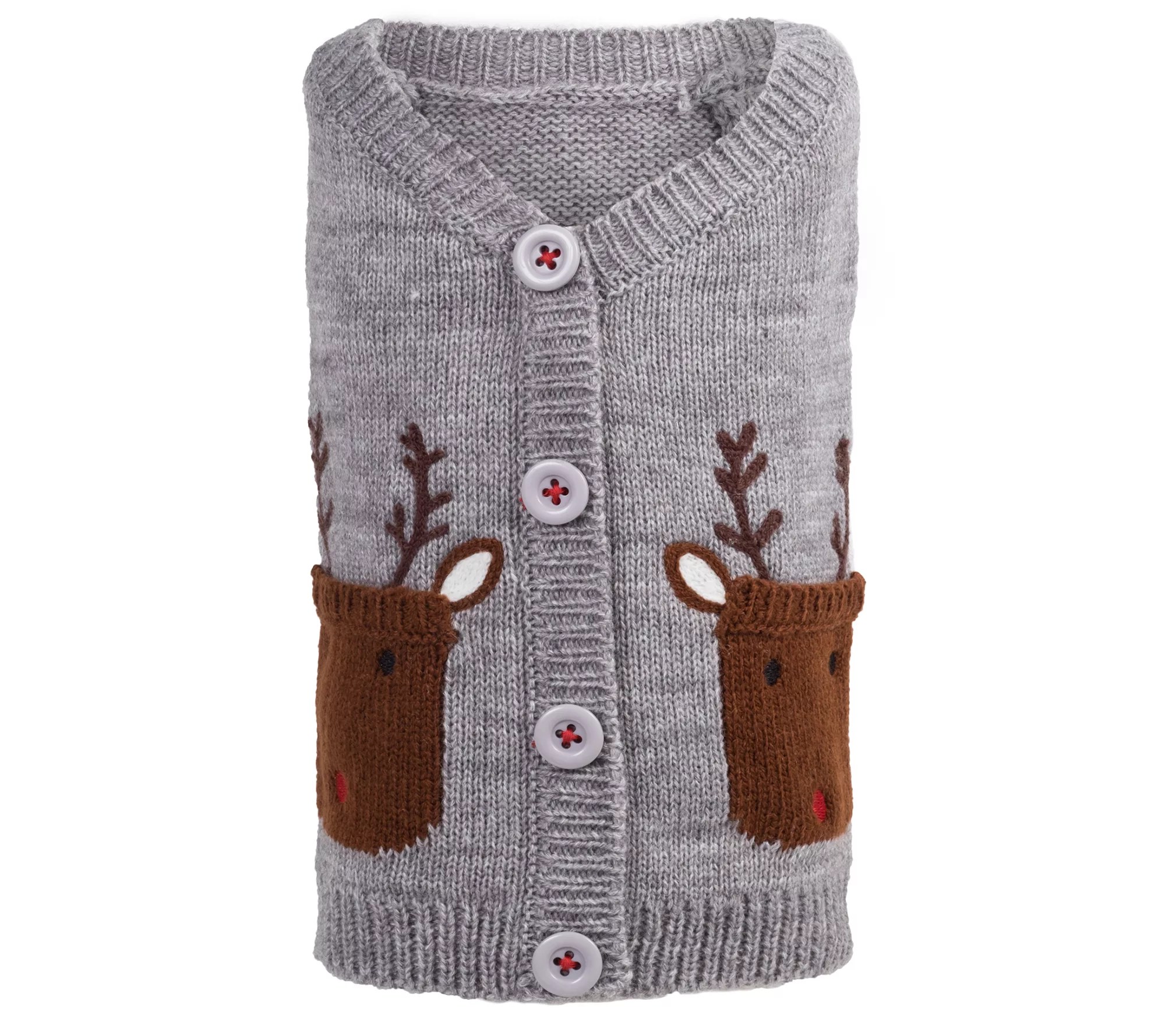 The Worthy Dog Reindeer Cardigan Sweater