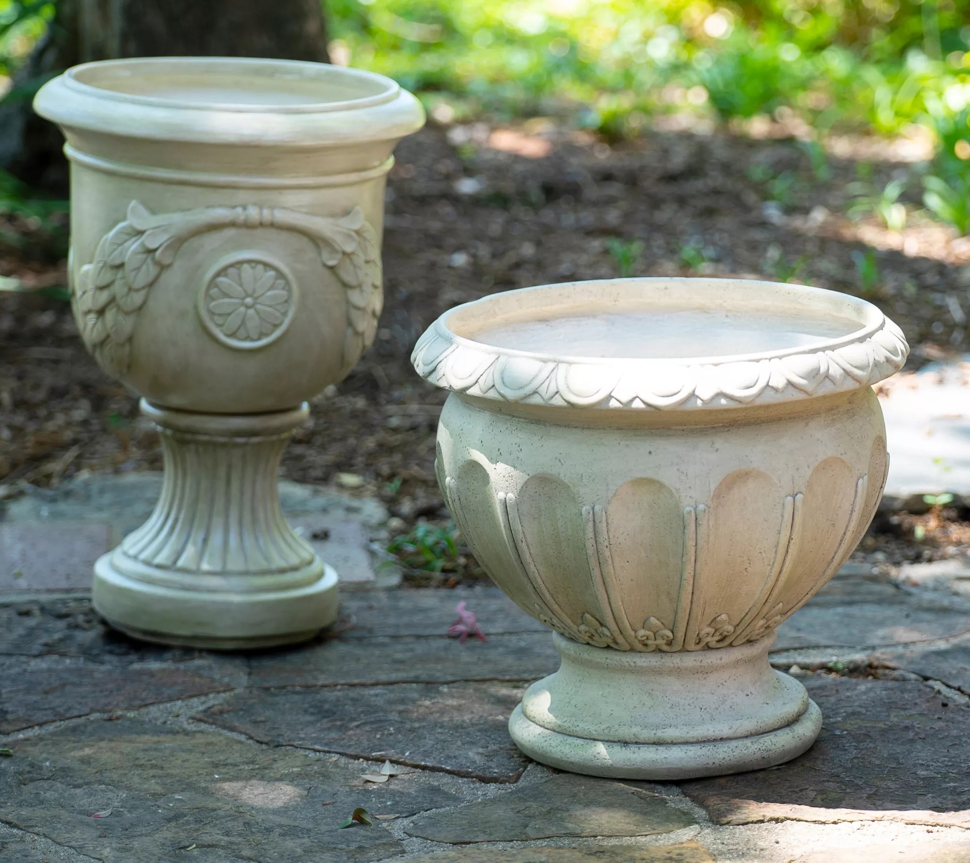 13" Faux Concrete Planter Urn by Linda Vater
