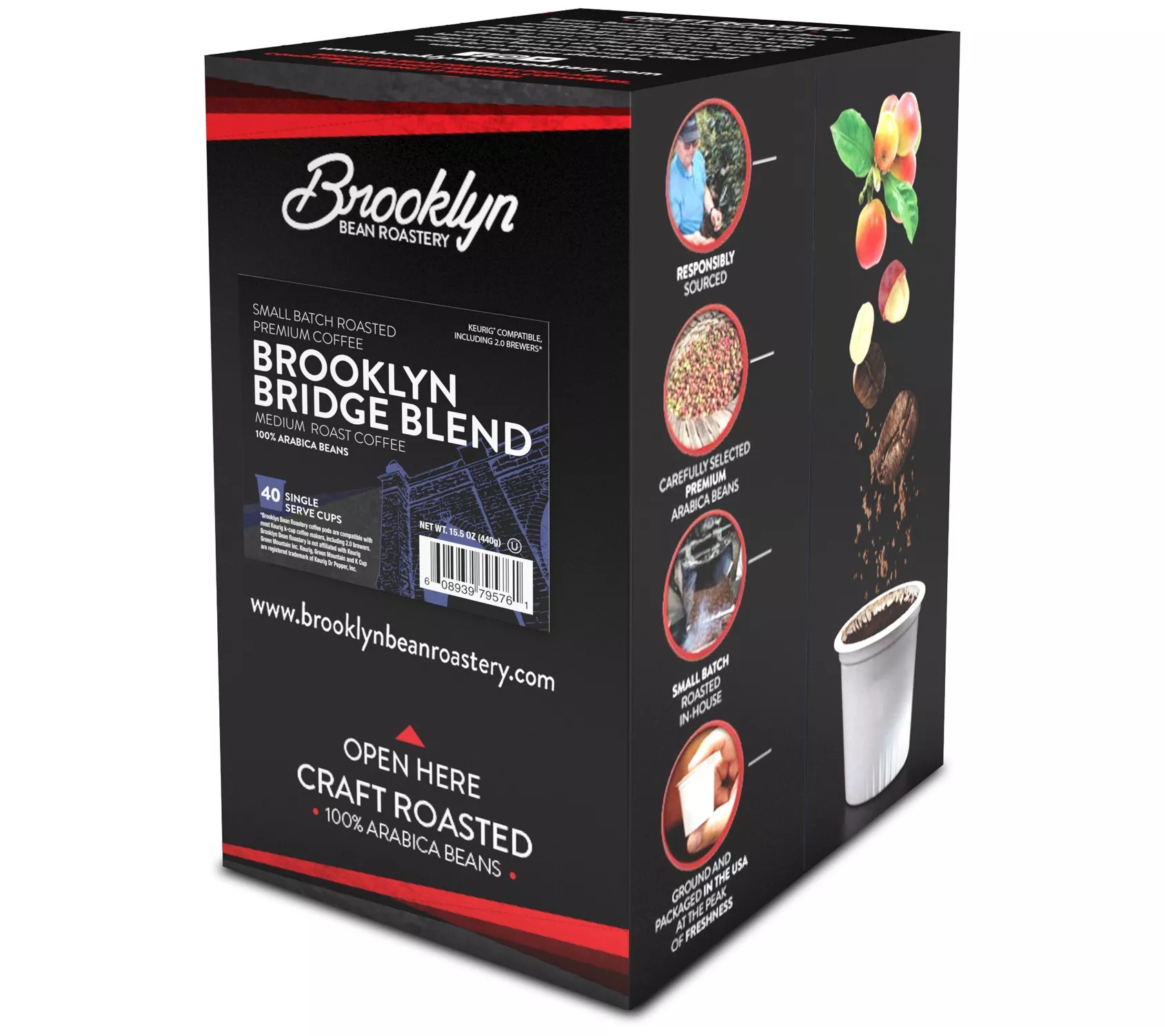 Brooklyn Beans 40Count Brooklyn Bridge Blend C offee Pods