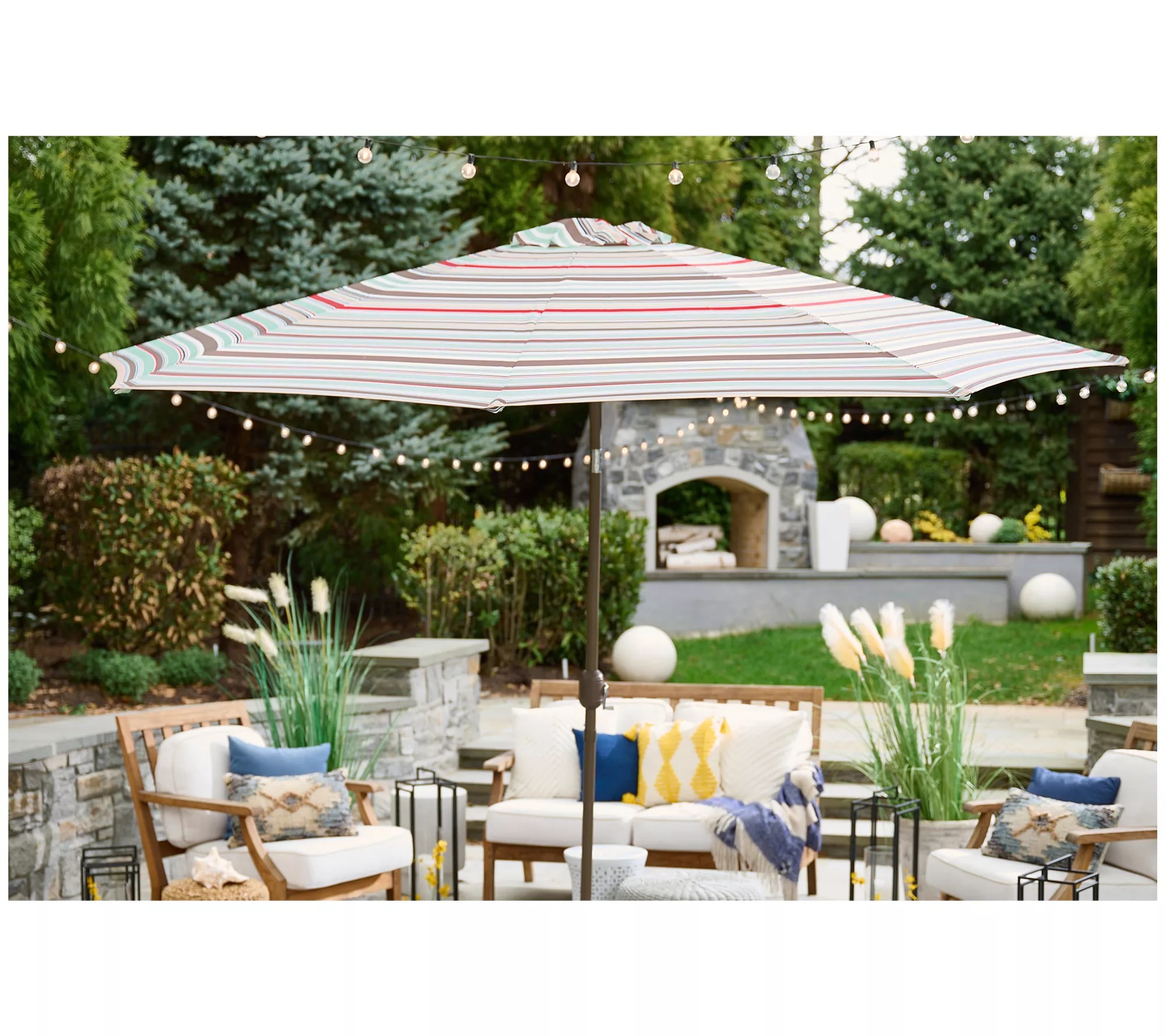 "As Is" Garden Reflections 11' Round Patio Umbrella with Tilt and Cover