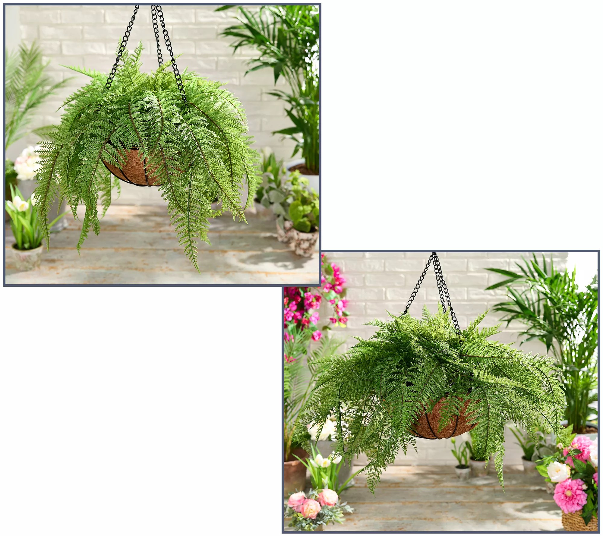 Garden Reflections 18" or 22" Faux Fern Hanging Basket
