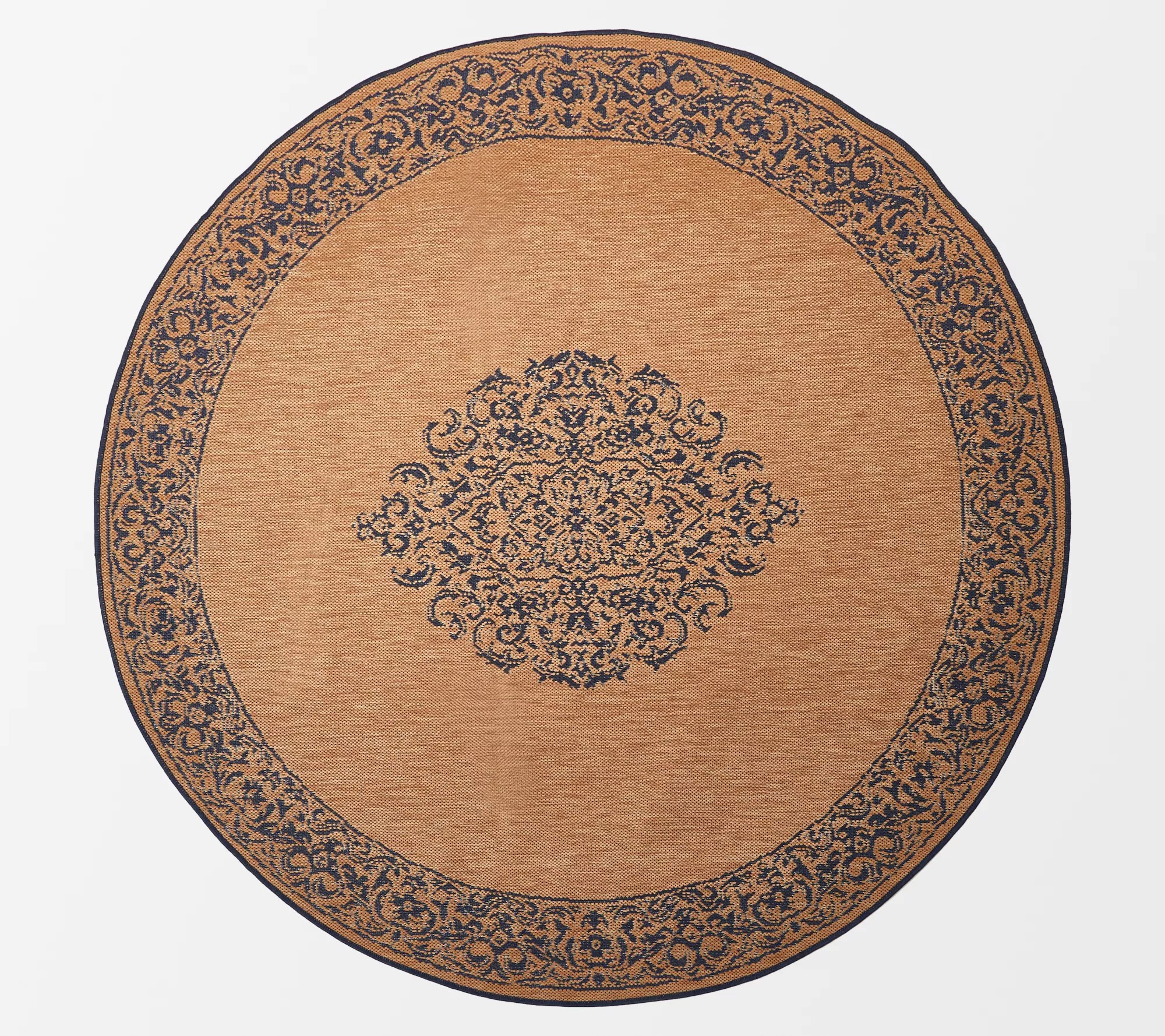 Veranda Living 78" Round Royal Medallion Reversible Outdoor Rug
