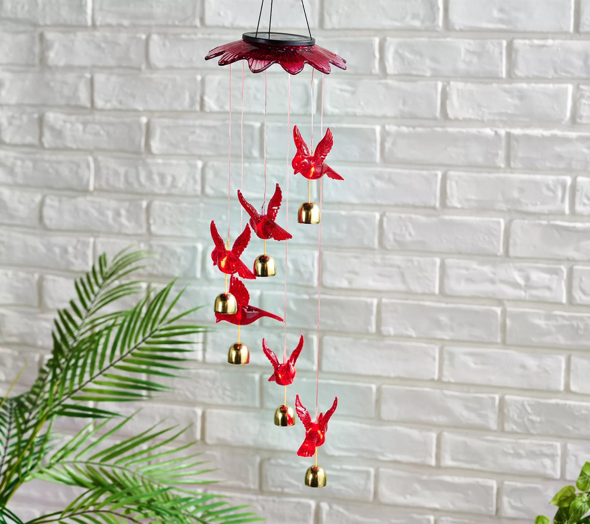 Plow & Hearth Illuminated Solar LED Garden Critter Wind Chime