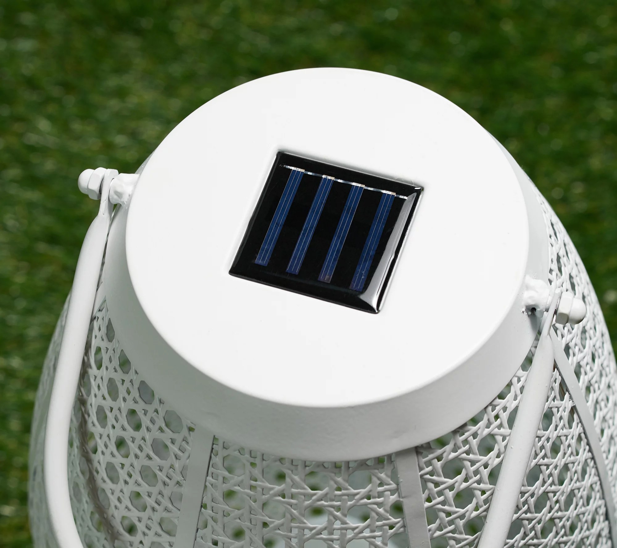 "As Is" Garden Reflections 24" Metal Solar Lantern with Faux Candle