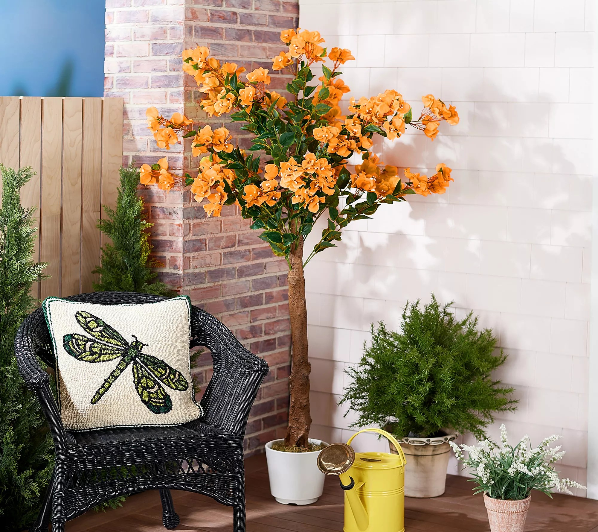 Wicker Park 5' Tall Indoor/Outdoor Faux Azelea Tree