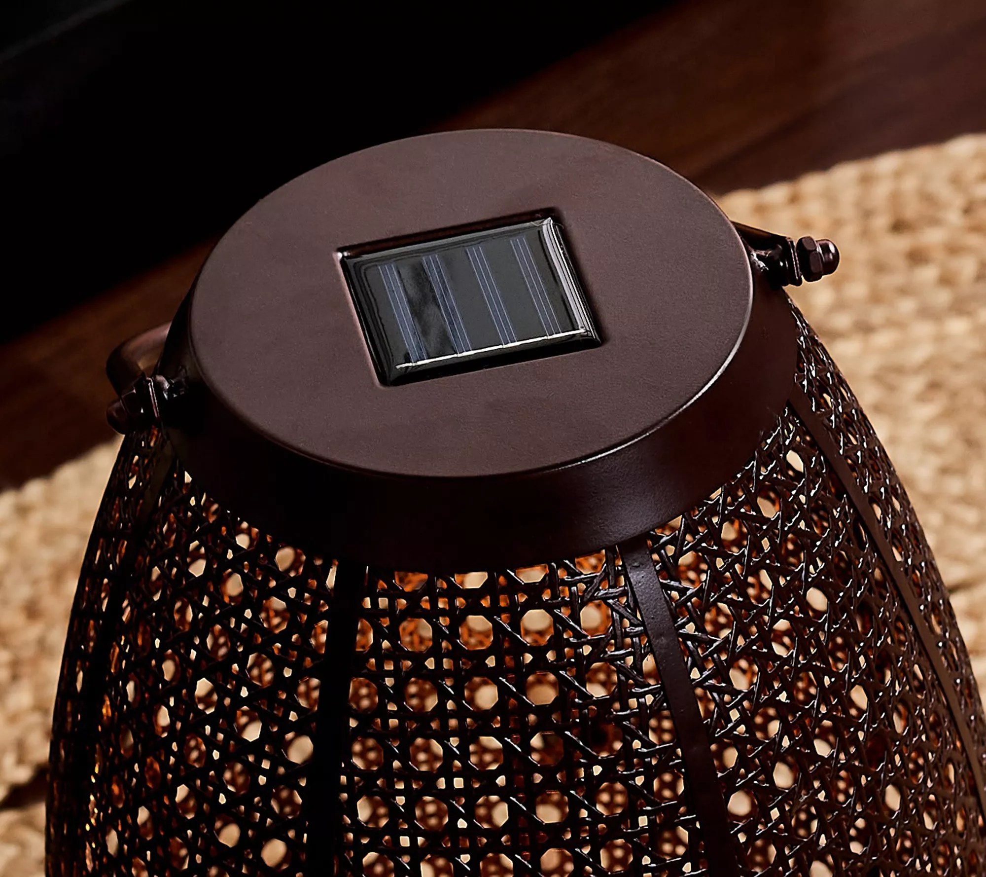 Garden Reflections 18" Metal Solar Lantern w/ Faux Candle