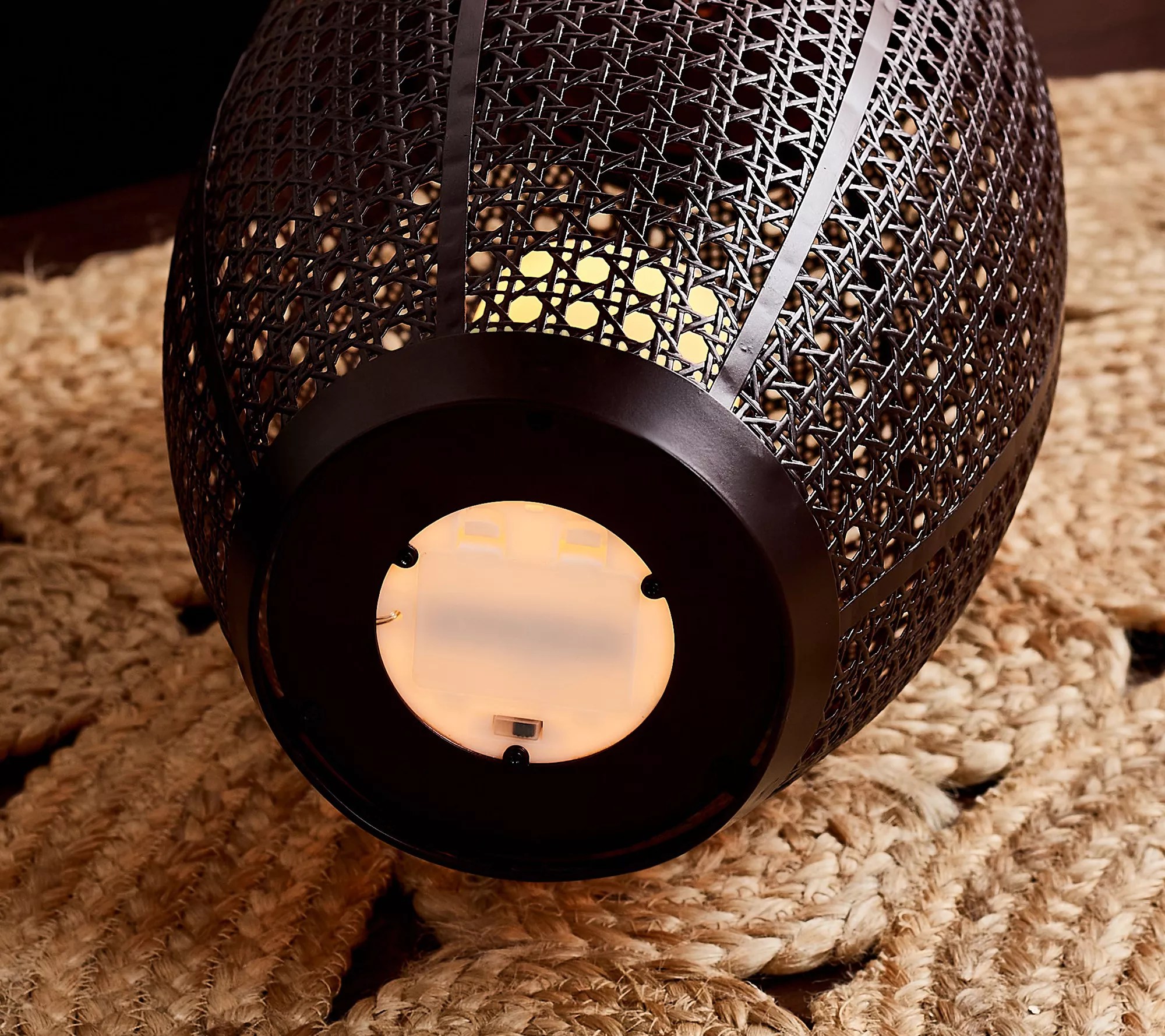 Garden Reflections 18" Metal Solar Lantern w/ Faux Candle