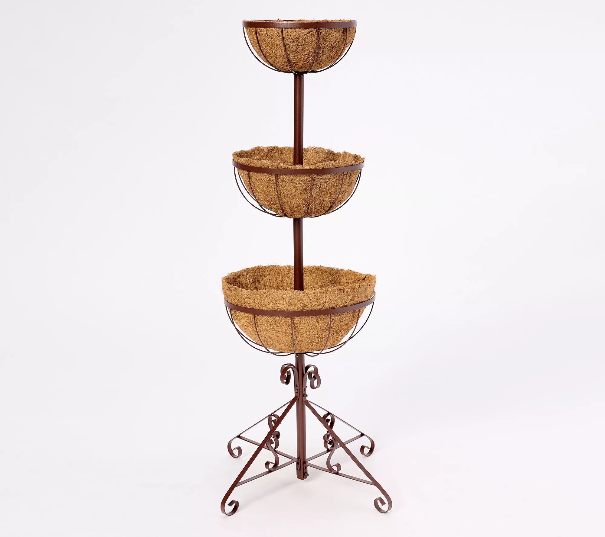 Vegtrug 3Tier Metal Basket Plant Stand with Coco Liner