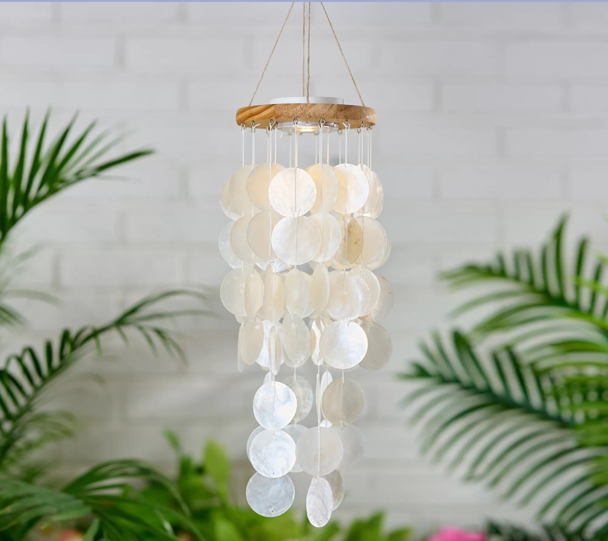 Barbara King 23" Illuminated Capiz Shell Garden Windchime