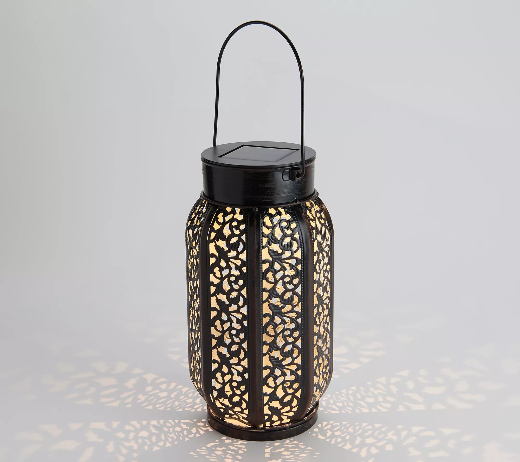 Garden Reflections Set of (2) 11" Solar Lanterns w/ Faux Candles