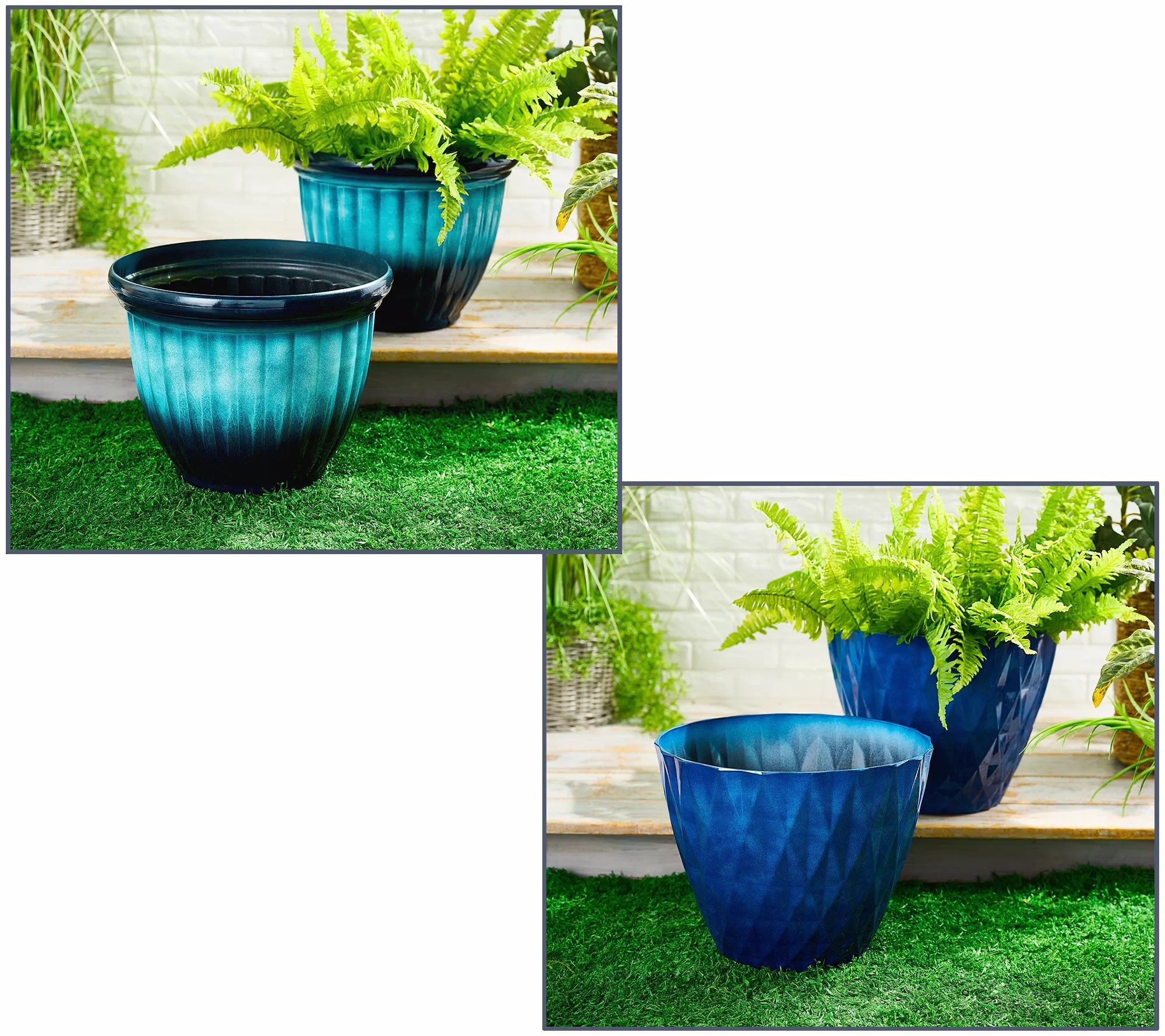 Jennings Set (2) XL 16" Faux Ceramic Planters