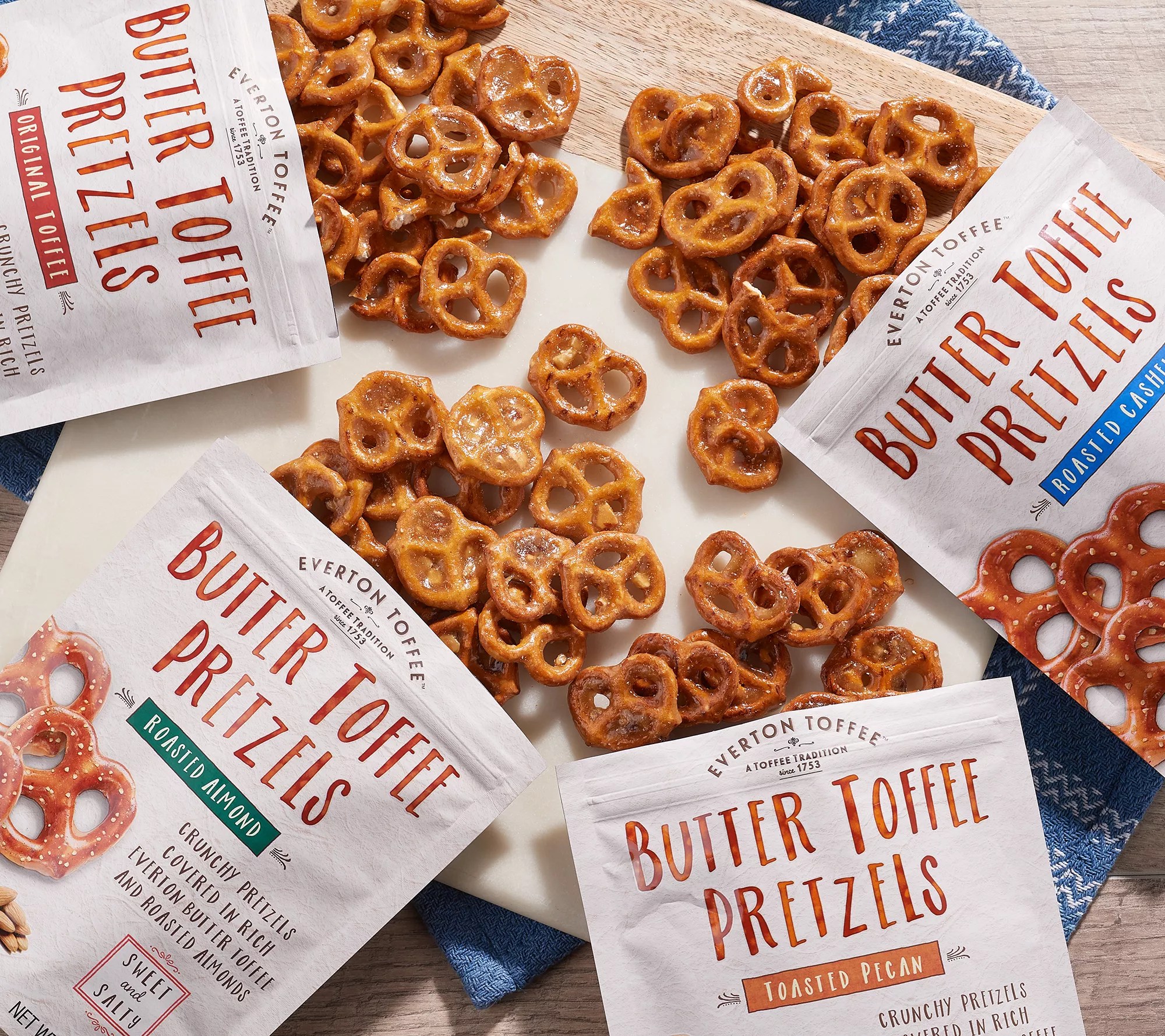Everton Toffee (6) 4oz HandMade Butter Toffee Pretzels