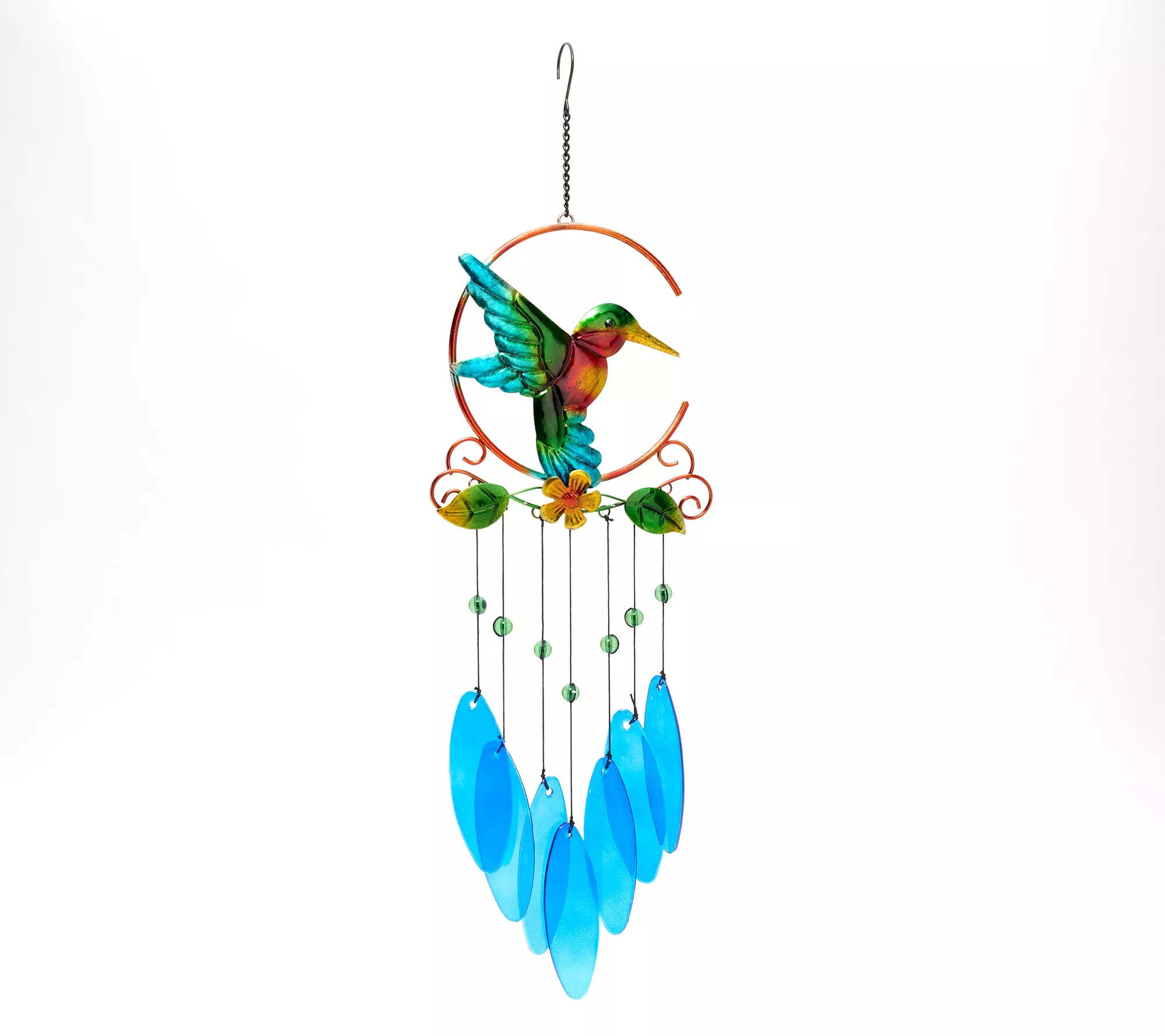 Temptations Outdoors Metal & Glass Garden Critter Windchime