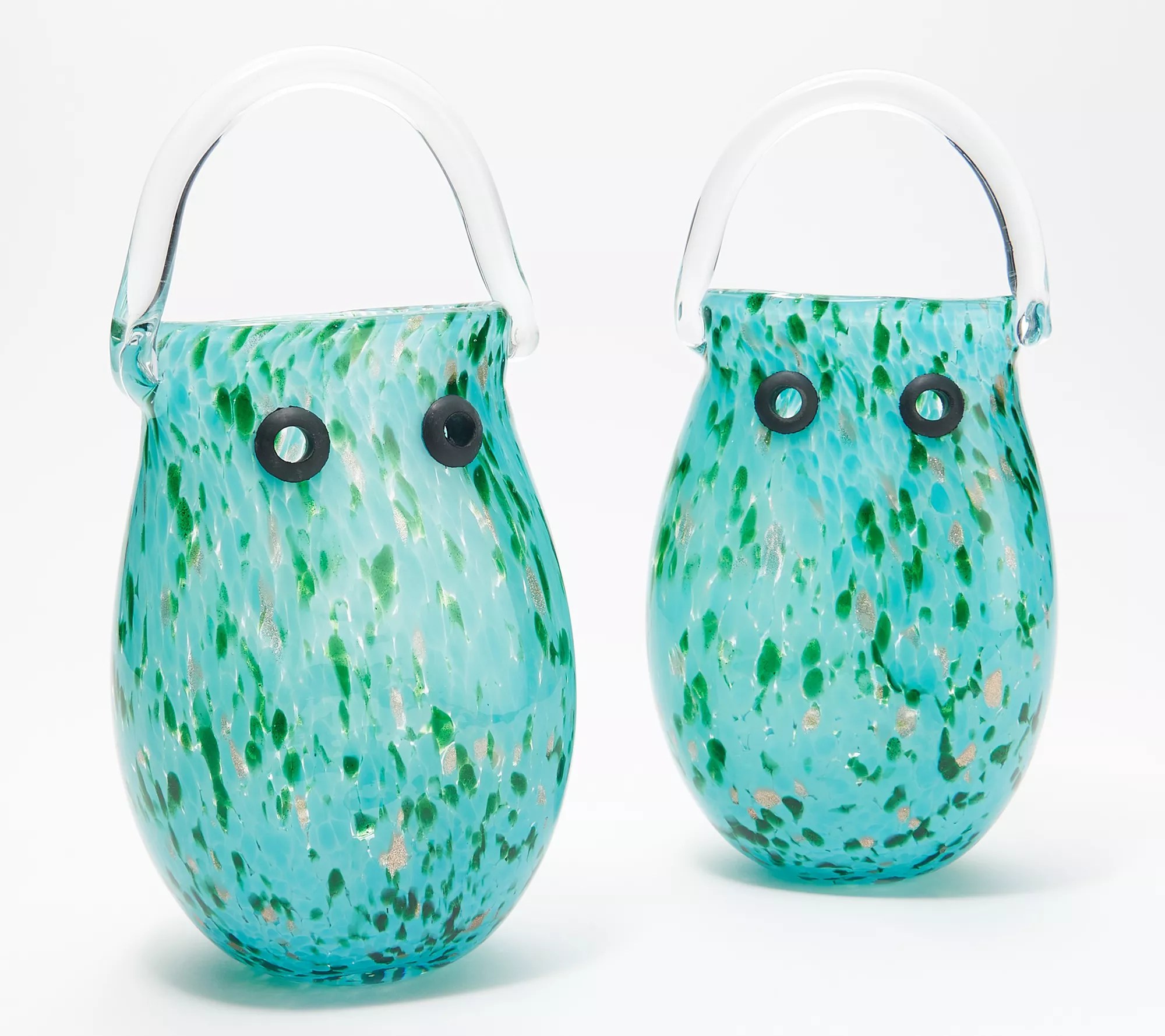 Ultimate Innovations Set of 2 Hand Blown Glass Vases
