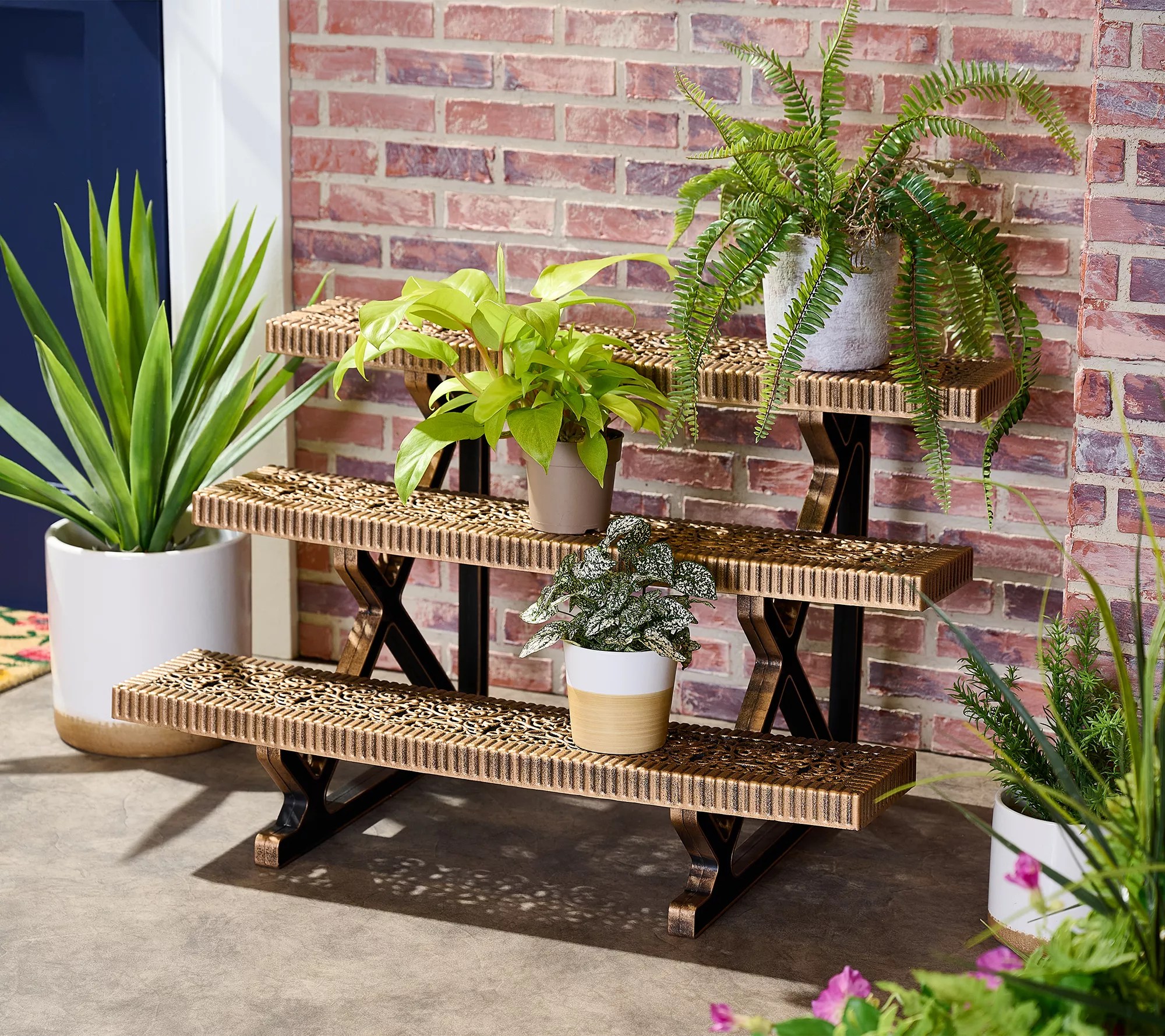 Barbara King 3Tiered Collapsible 34" Long Plant Stand