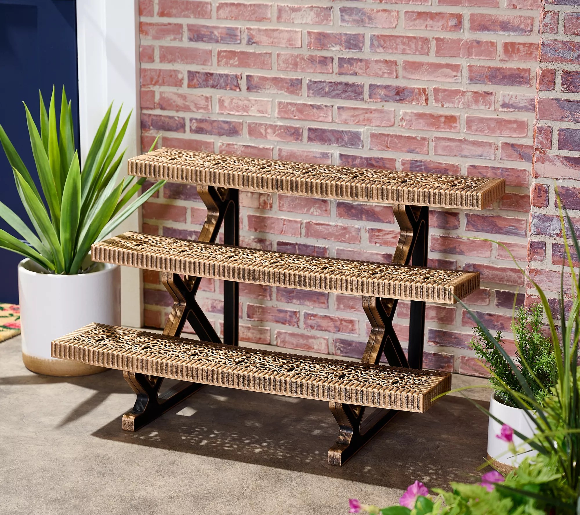 Barbara King 3Tiered Collapsible 34" Long Plant Stand