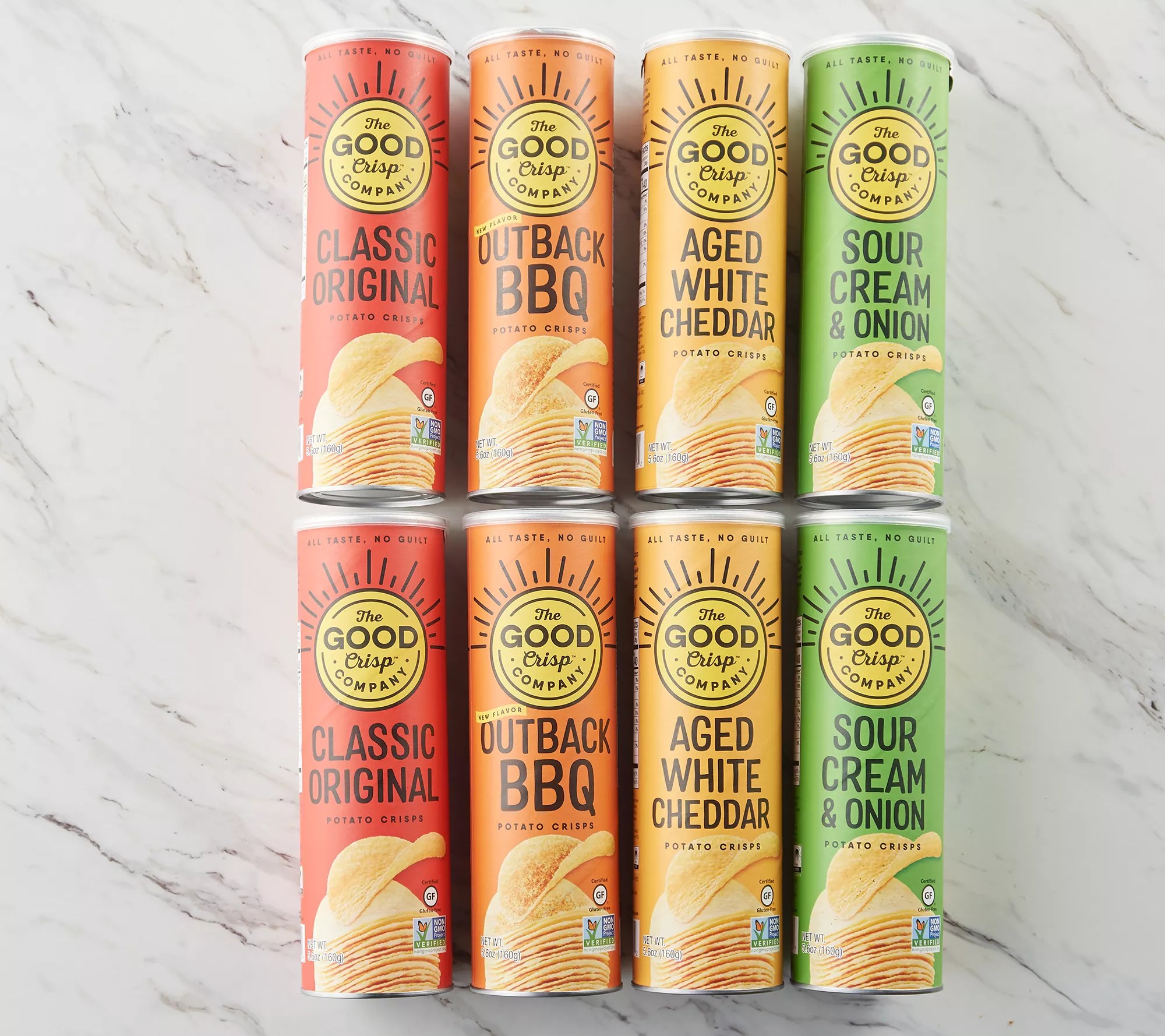 Good Crisp (8) Canisters of Stackable Chips Variety Pack