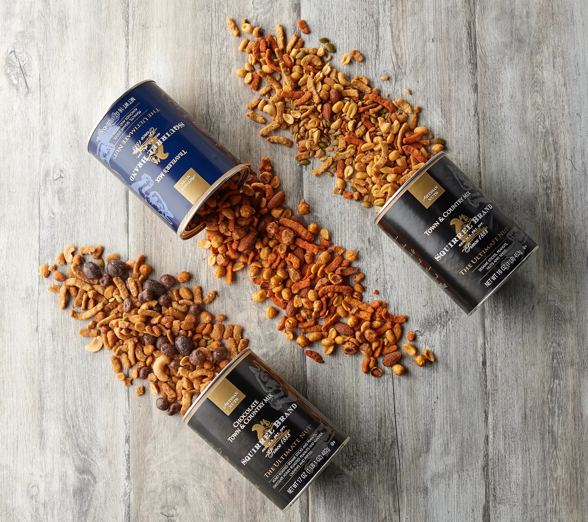 Squirrel Brand (3) or (6) 16oz Sweet & Savory Nut Mix Assortment