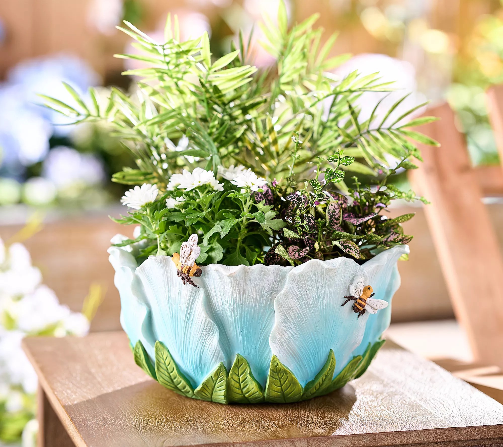 Marigold Indoor/Outdoor Blooming Flower Shaped Planter