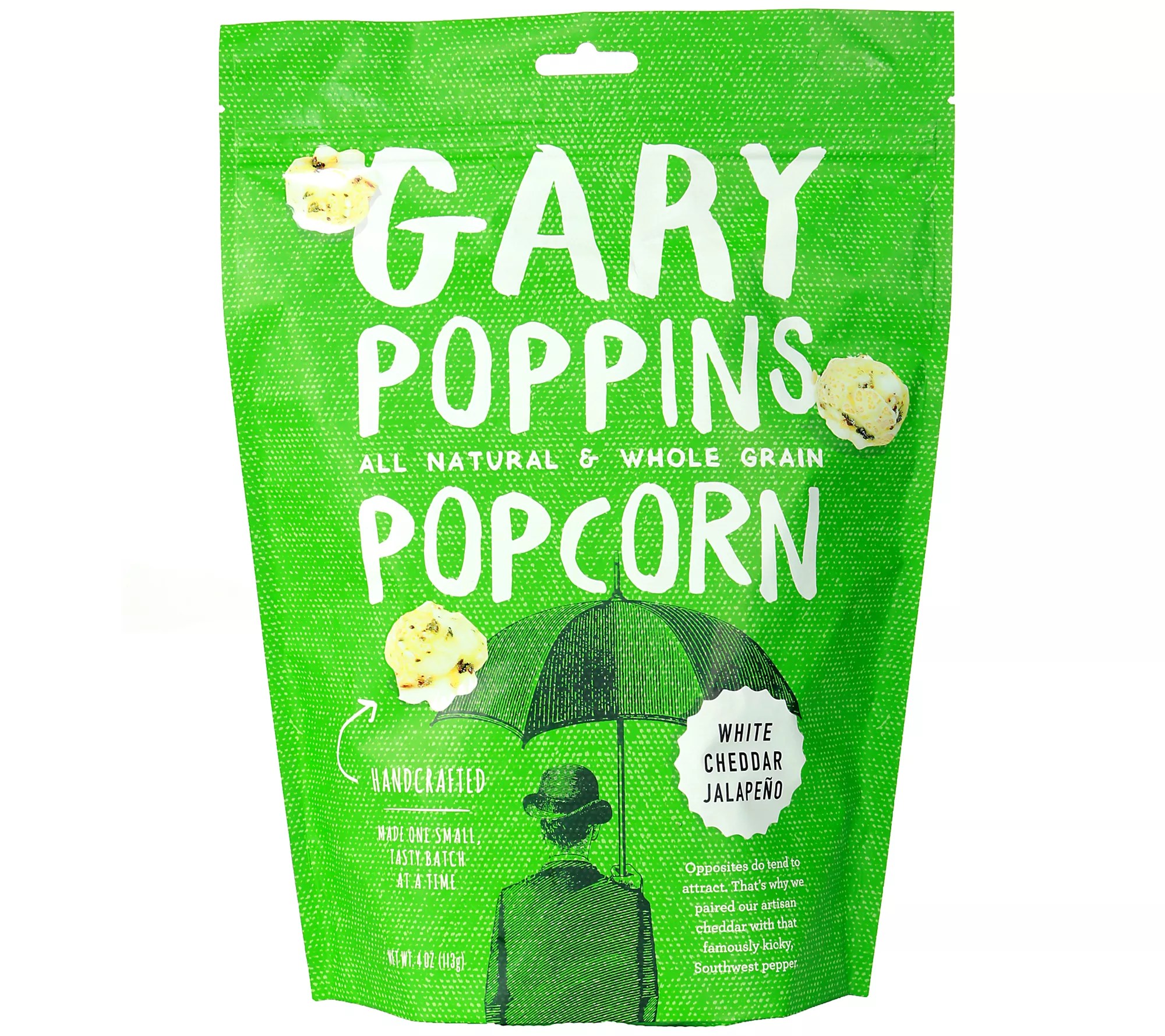 Gary Poppins (12) 4oz White Cheddar Jalapeno Popcorn Bags