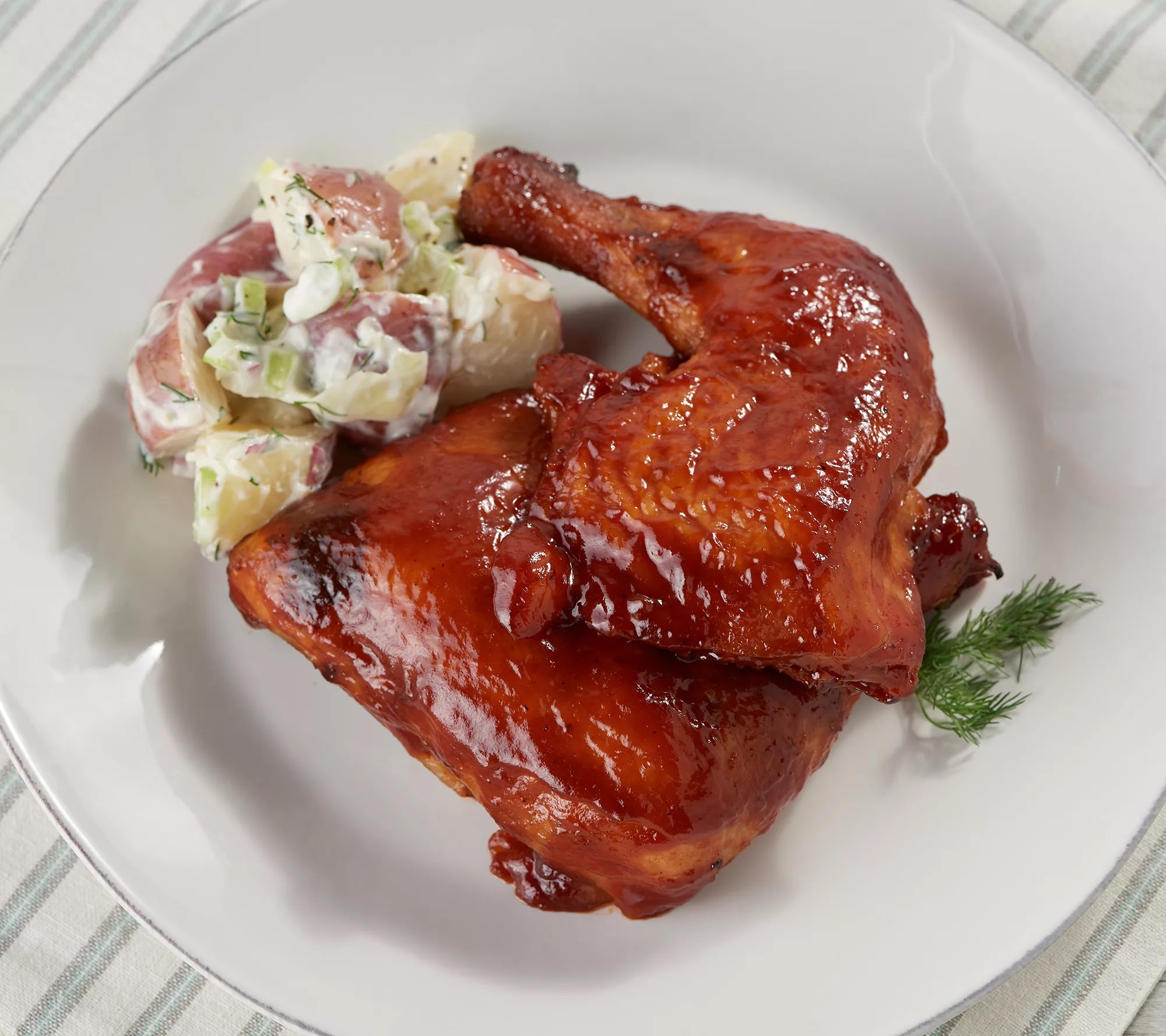 Corky's BBQ (10) BBQ Smoked Chicken Leg Quarters w/ Sauce