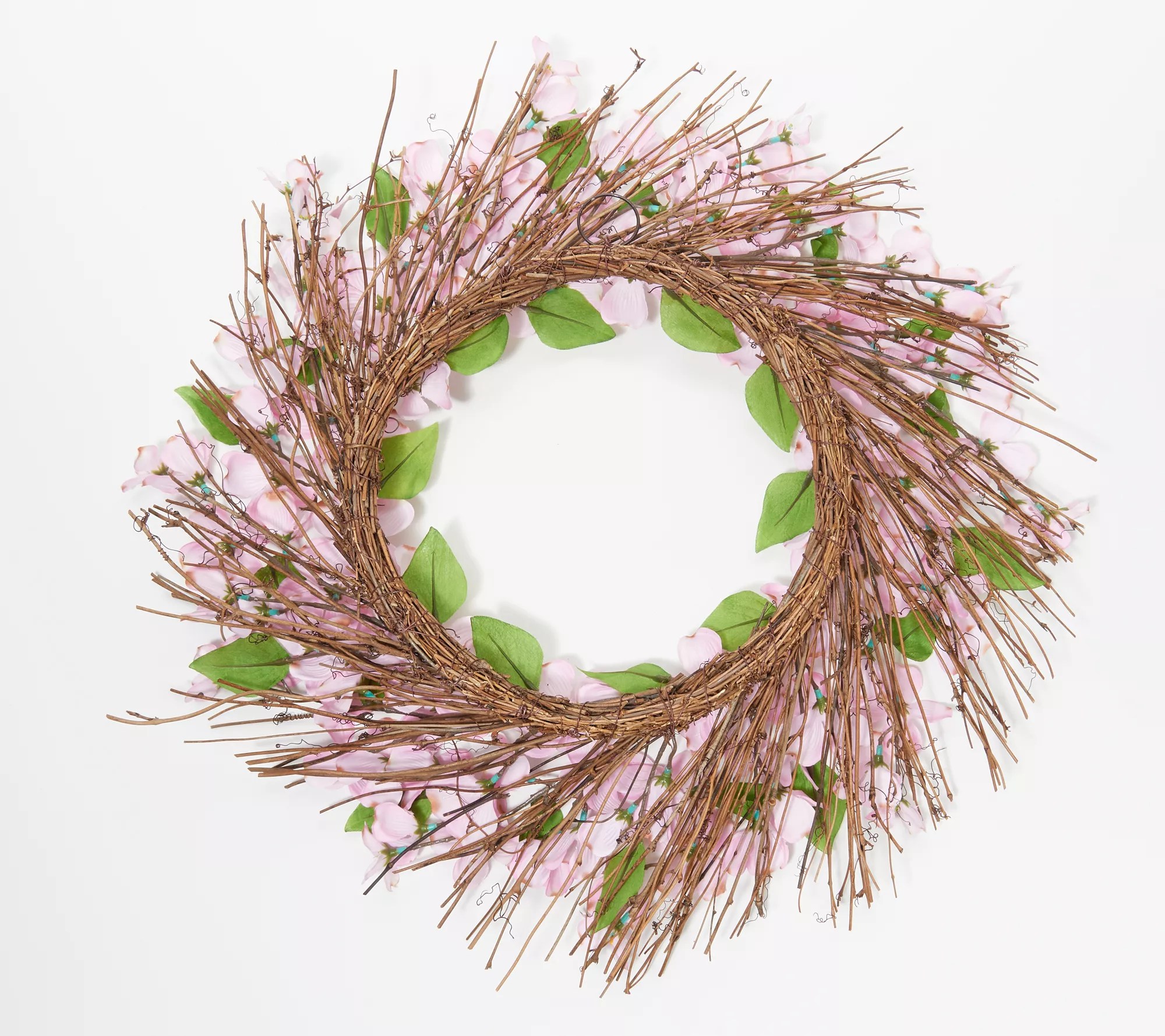 Wicker Park Indoor/Outdoor Faux 24" Dogwood Blossom Wreath