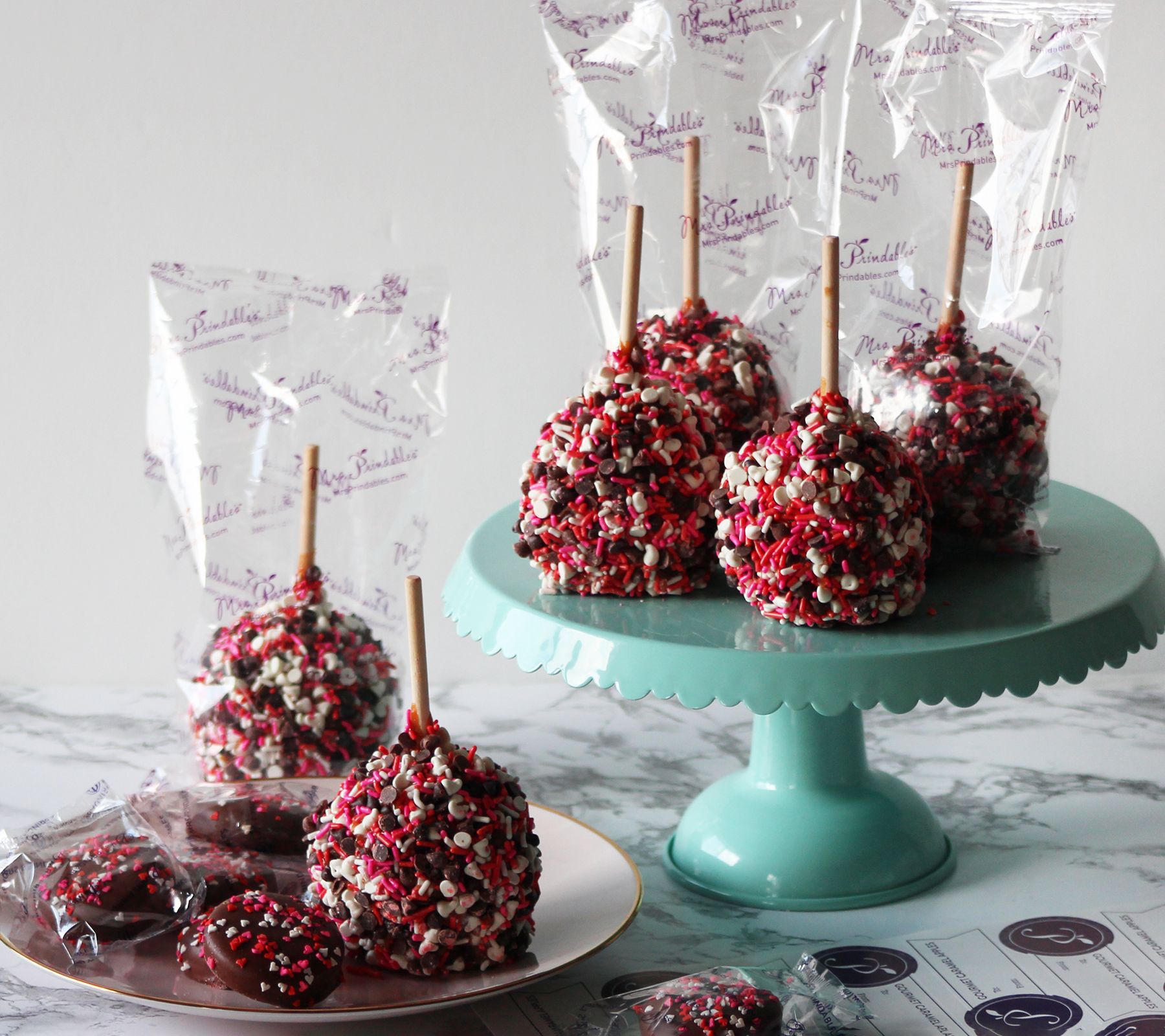 Mrs. Prindables 6 Individual Apples & 6 Choc Co vered Cookies