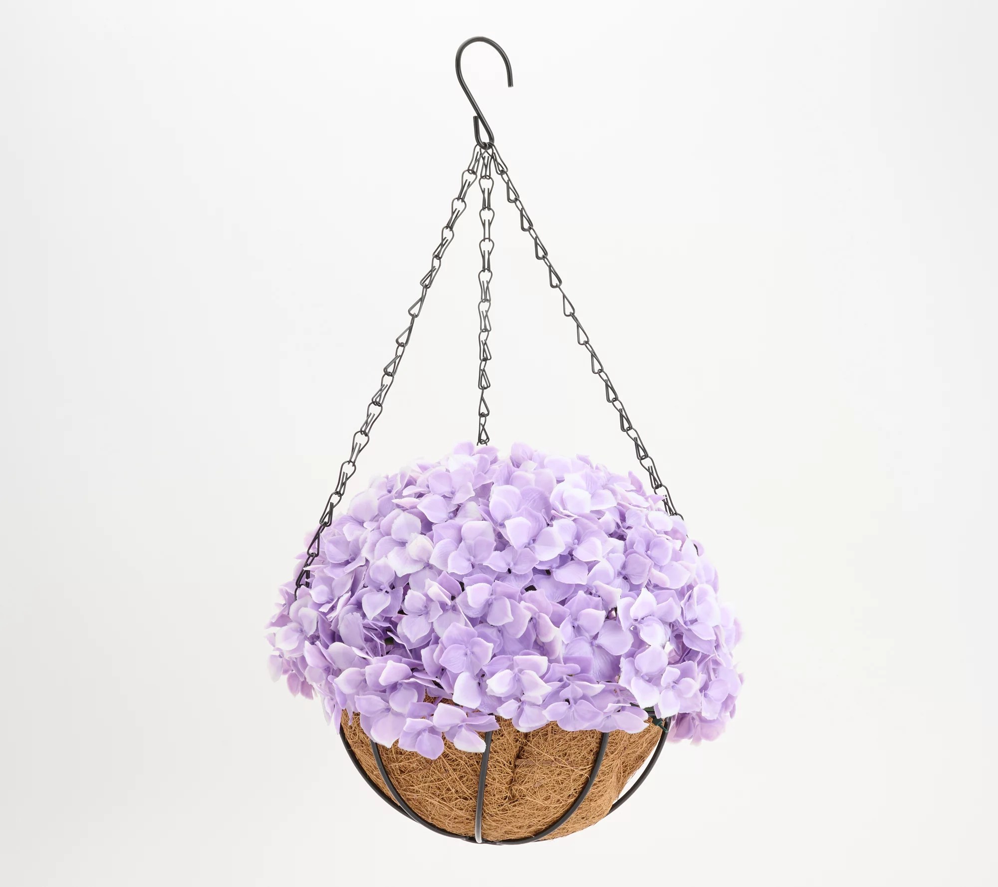 Wicker Park 11" Faux Hydrangea Indoor/ Outdoor Hanging Basket