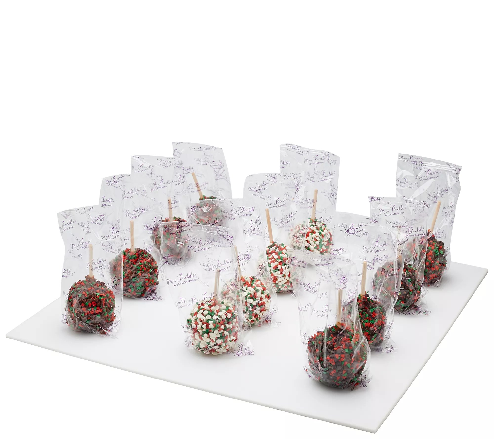 Mrs. Prindables 12 Individual Size Jingle Caramel Apples