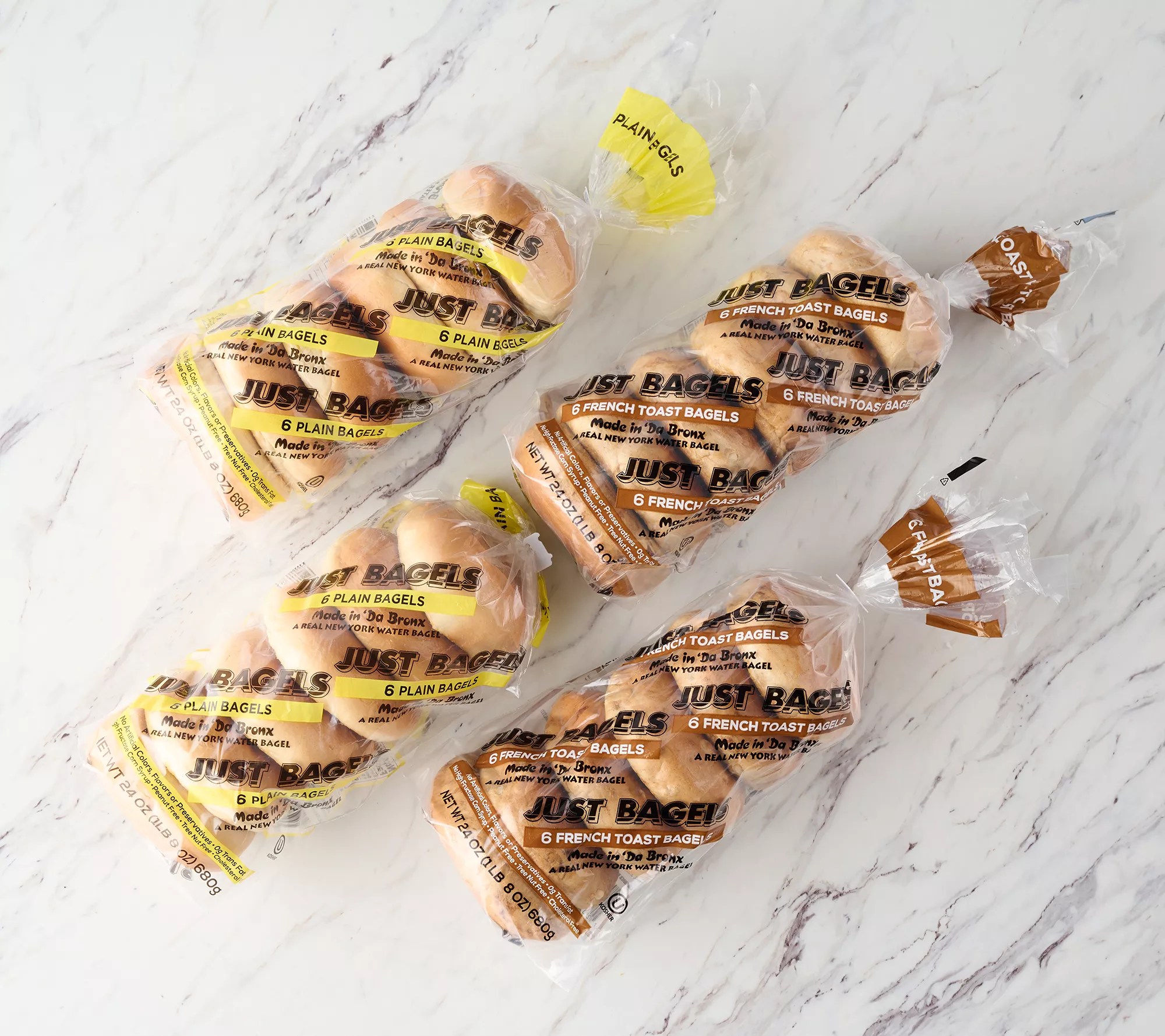 Just Bagels (24) 4oz NYC Kettle Boiled Bagels in Flavor Choice